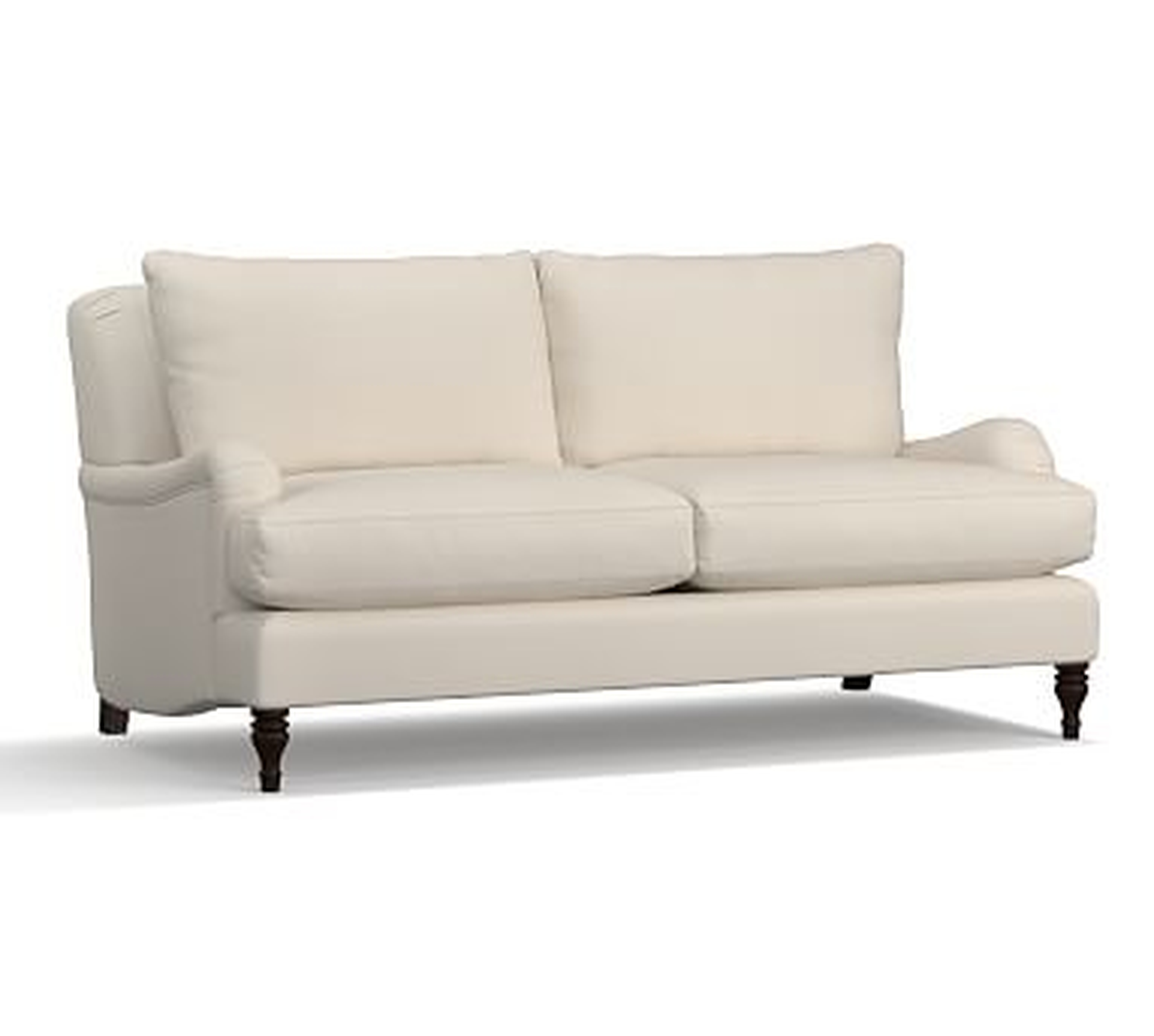Carlisle Upholstered Loveseat 70", Polyester Wrapped Cushions, Twill Cream - Pottery Barn