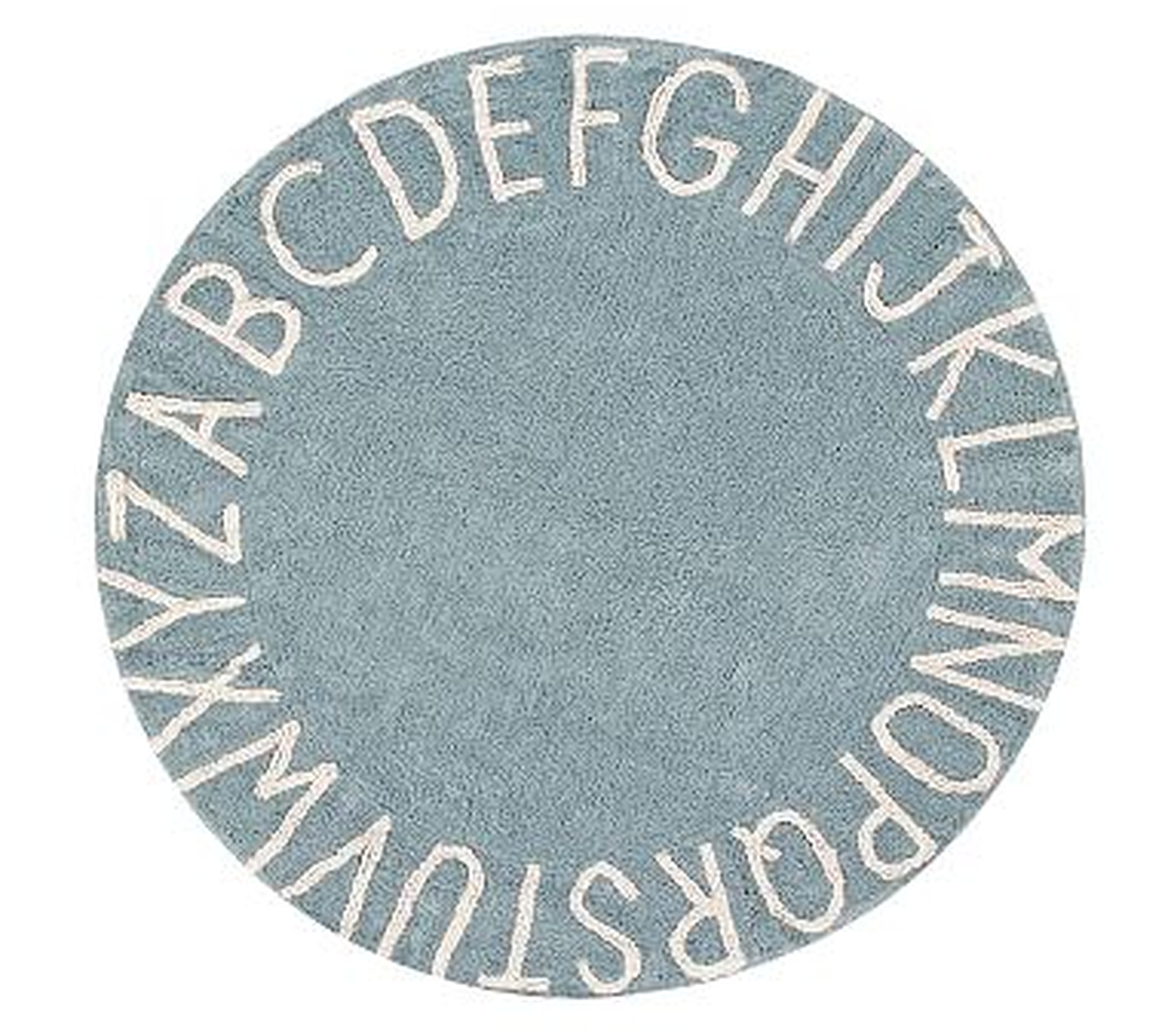 Lorena Canals Round ABC Washable Rug Vintage Blue 5' - Pottery Barn Kids