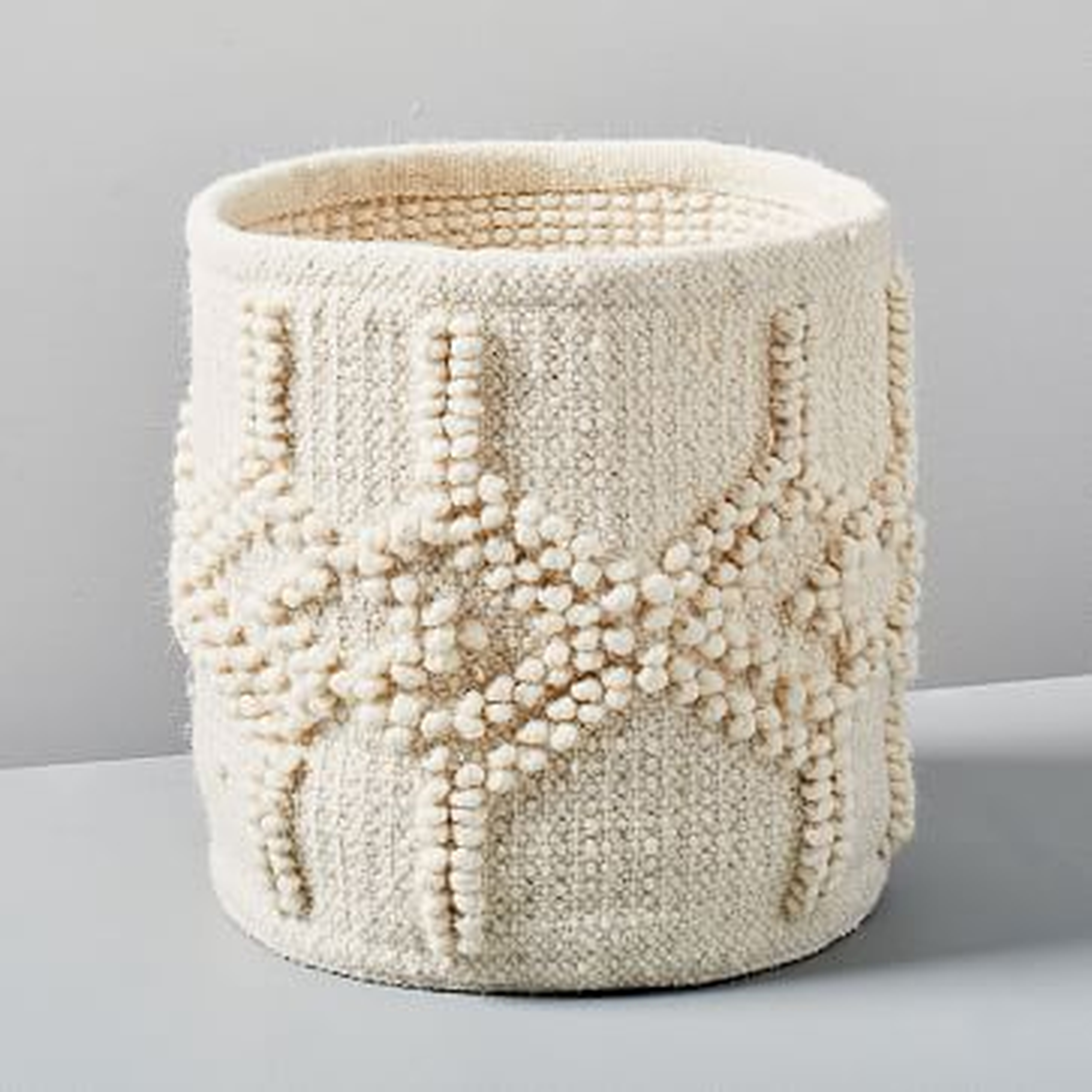 Sweater Knit Basket, Ivory - West Elm