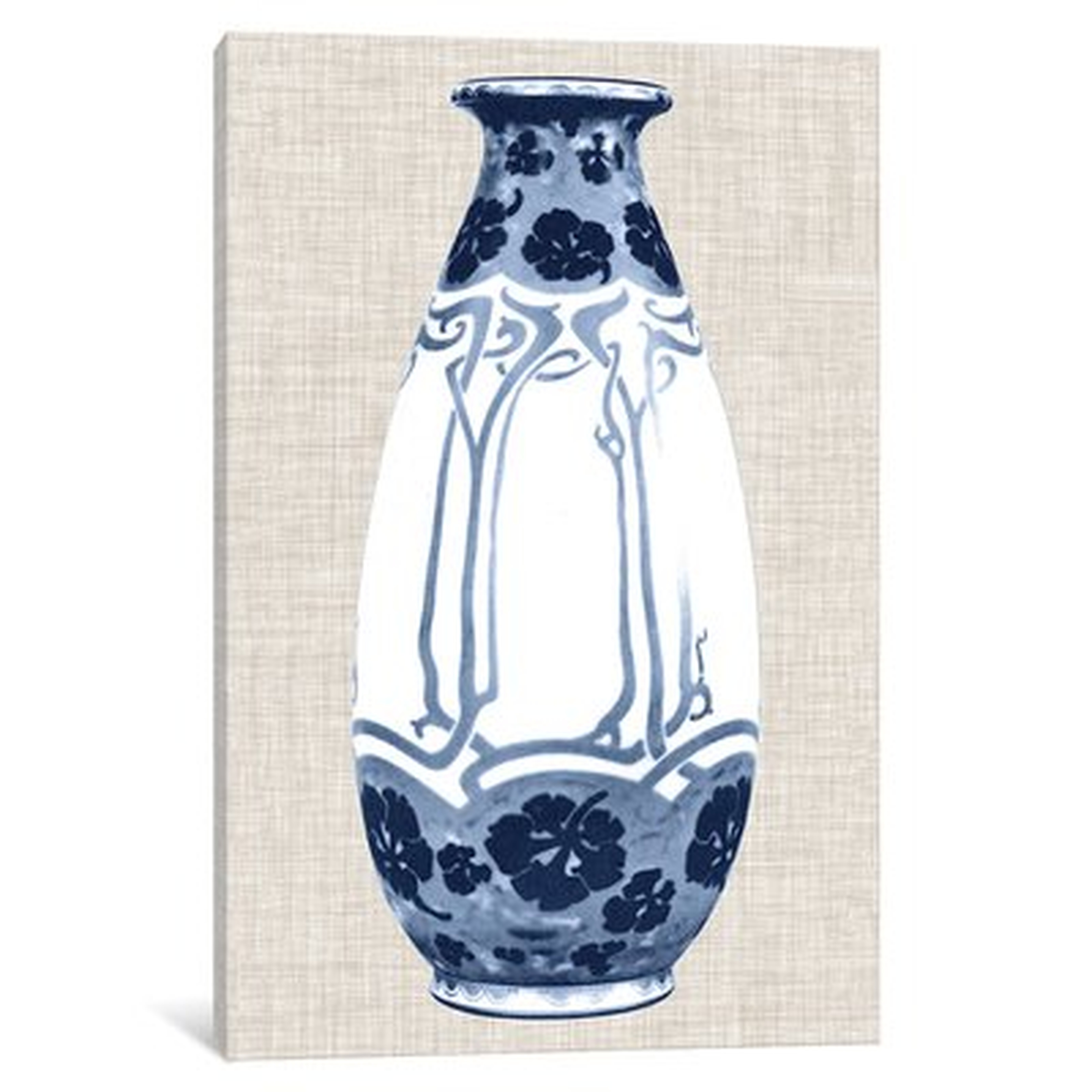 'Blue & White Vase II' Graphic Art Print on Canvas - Wayfair