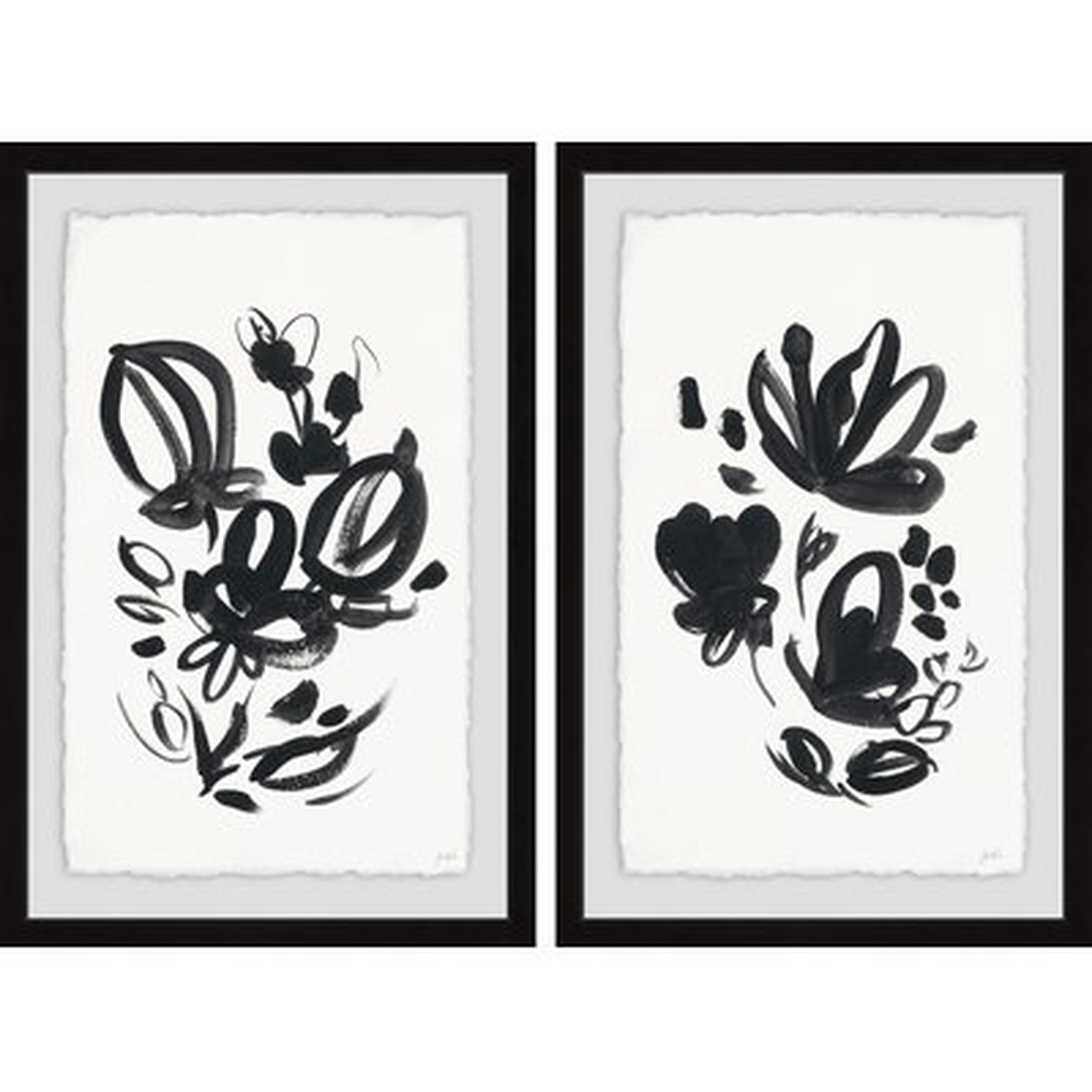 'Flower Buds' 2 Piece Framed Acrylic Painting Print Set - Wayfair
