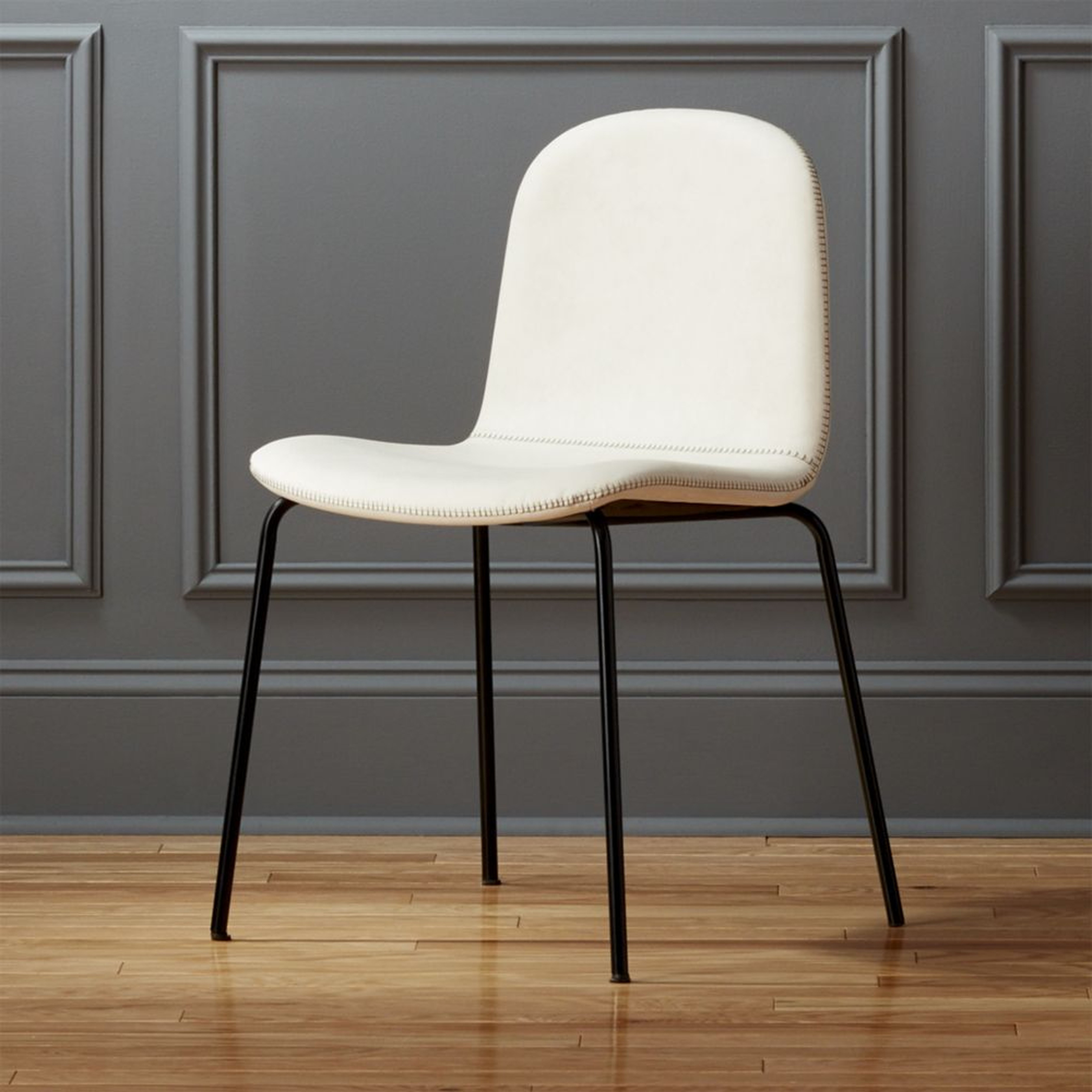 Primitivo White Faux Leather Chair - CB2