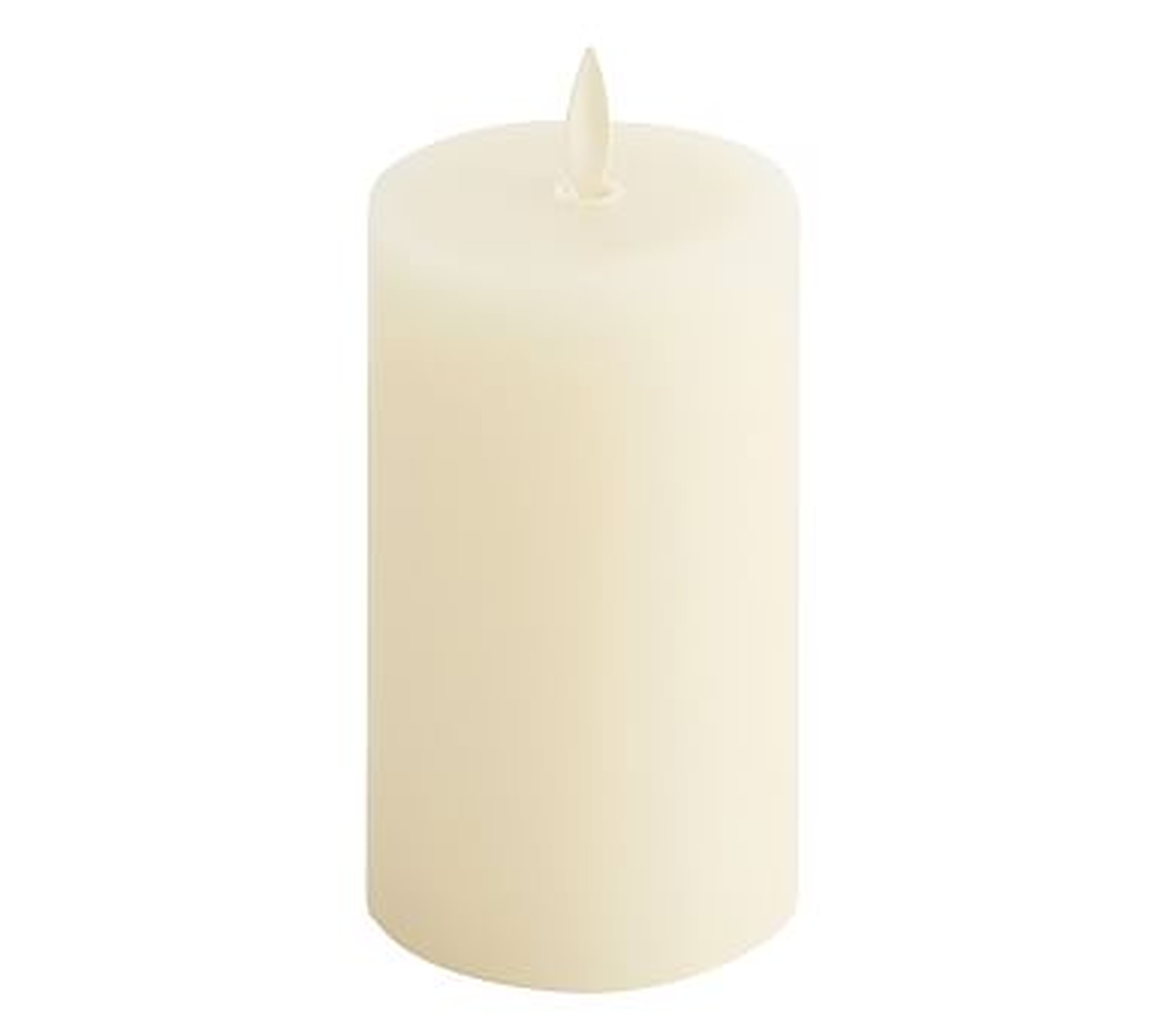 Premium Flickering Flameless Wax Pillar Candle, 4"x8" - Ivory - Pottery Barn