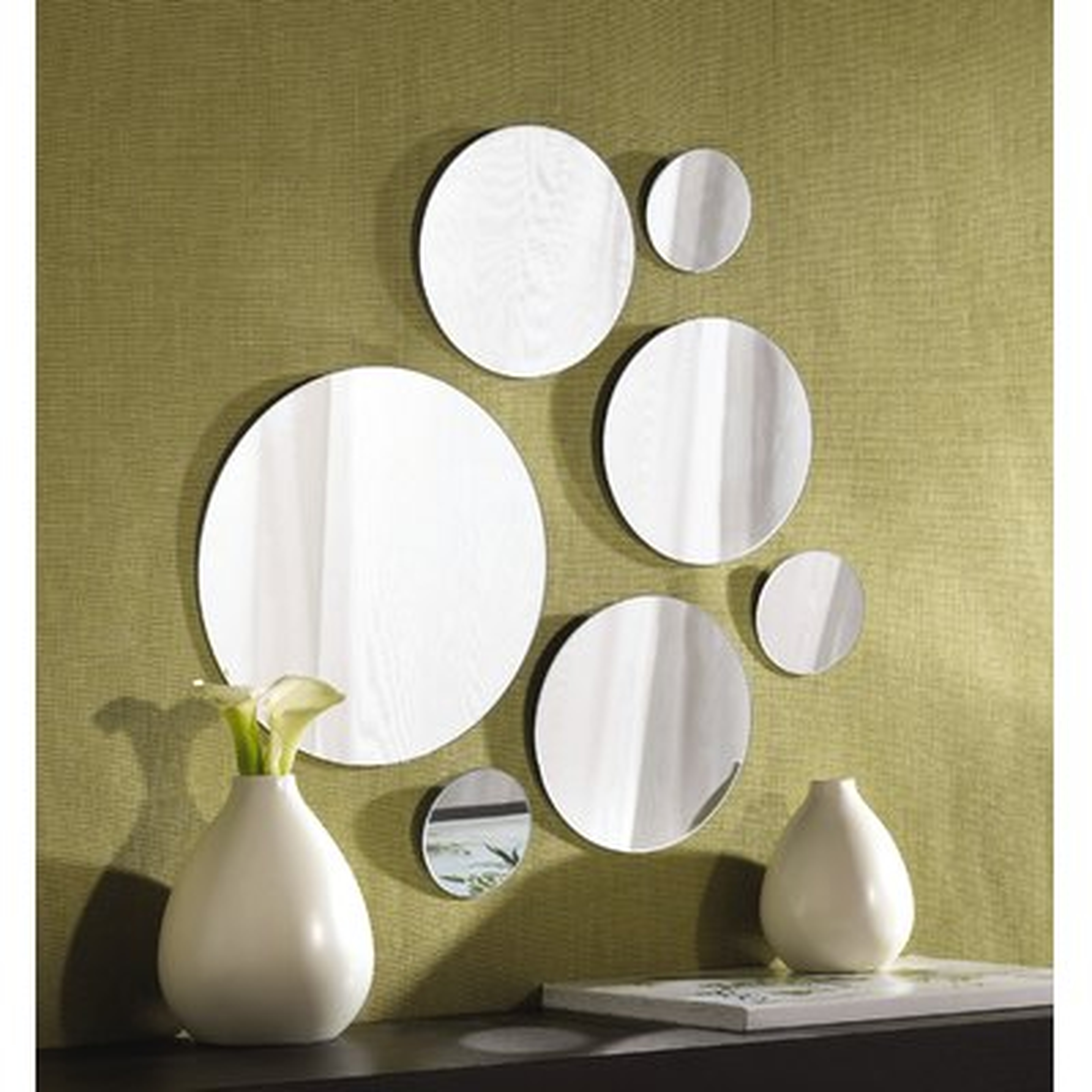 7 Piece Round Glass Mirror Set - Wayfair