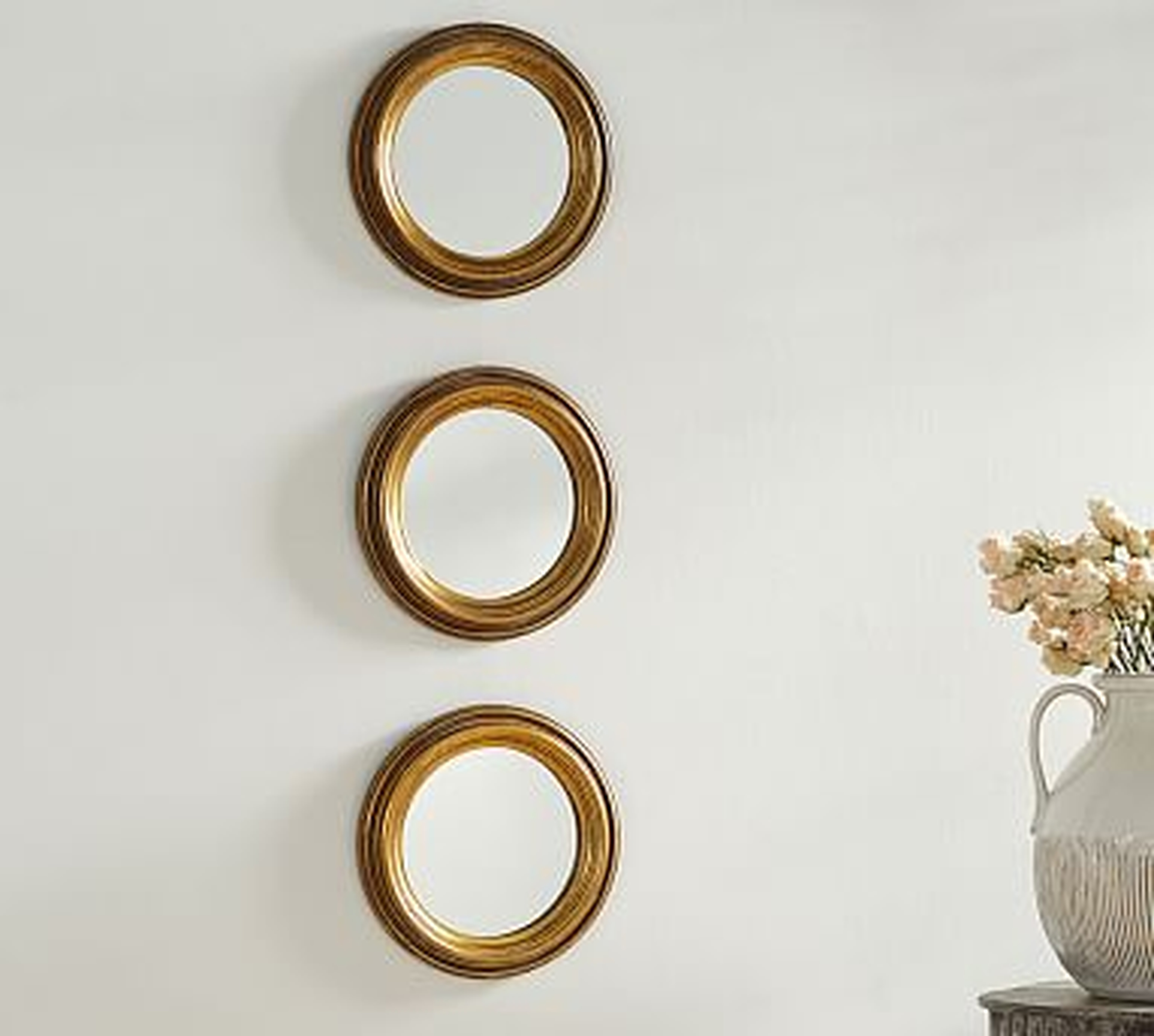 Round Gold Gilt Mirrors, Set of 3 - Pottery Barn