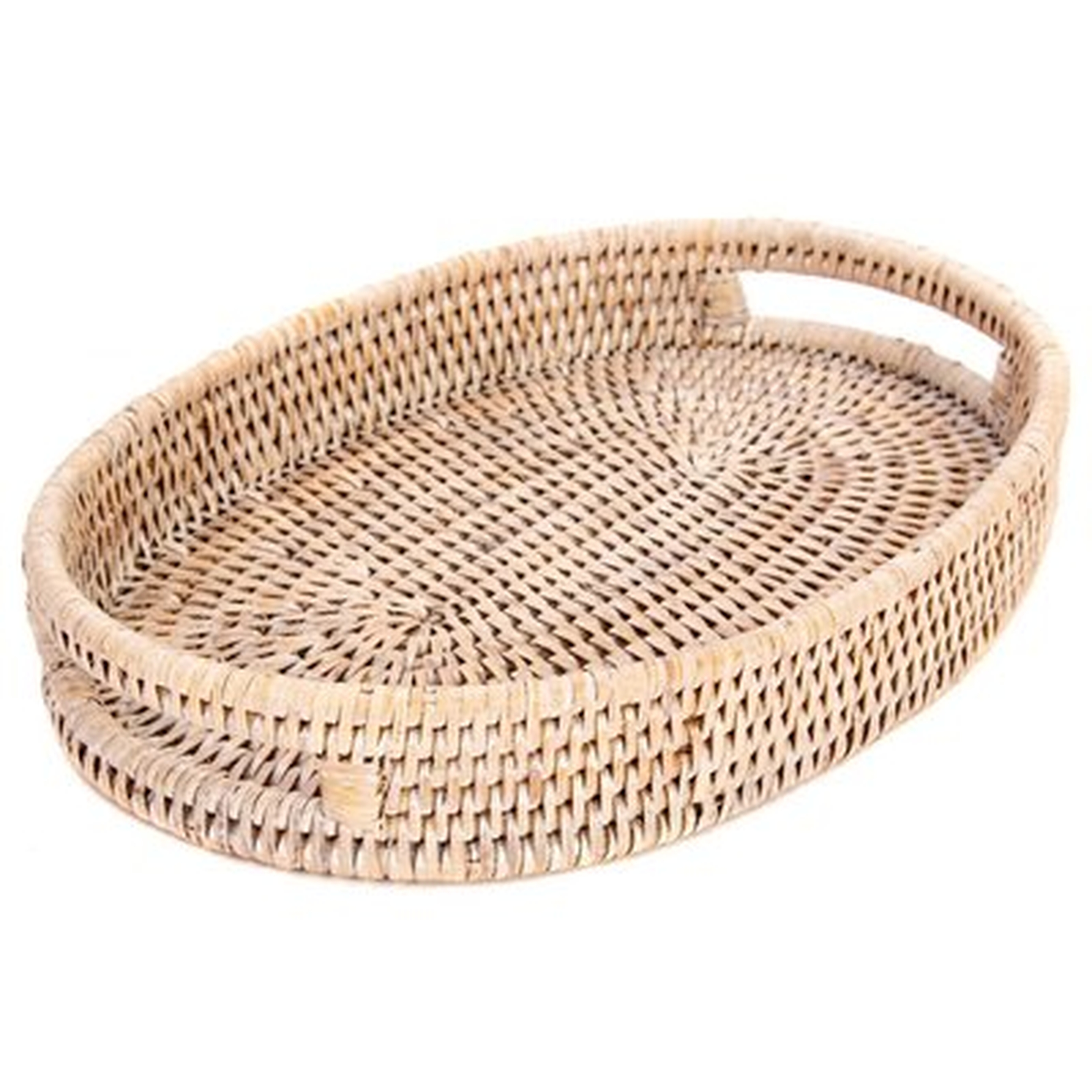 Rattan Oval Tray with Cutout Handles - Birch Lane