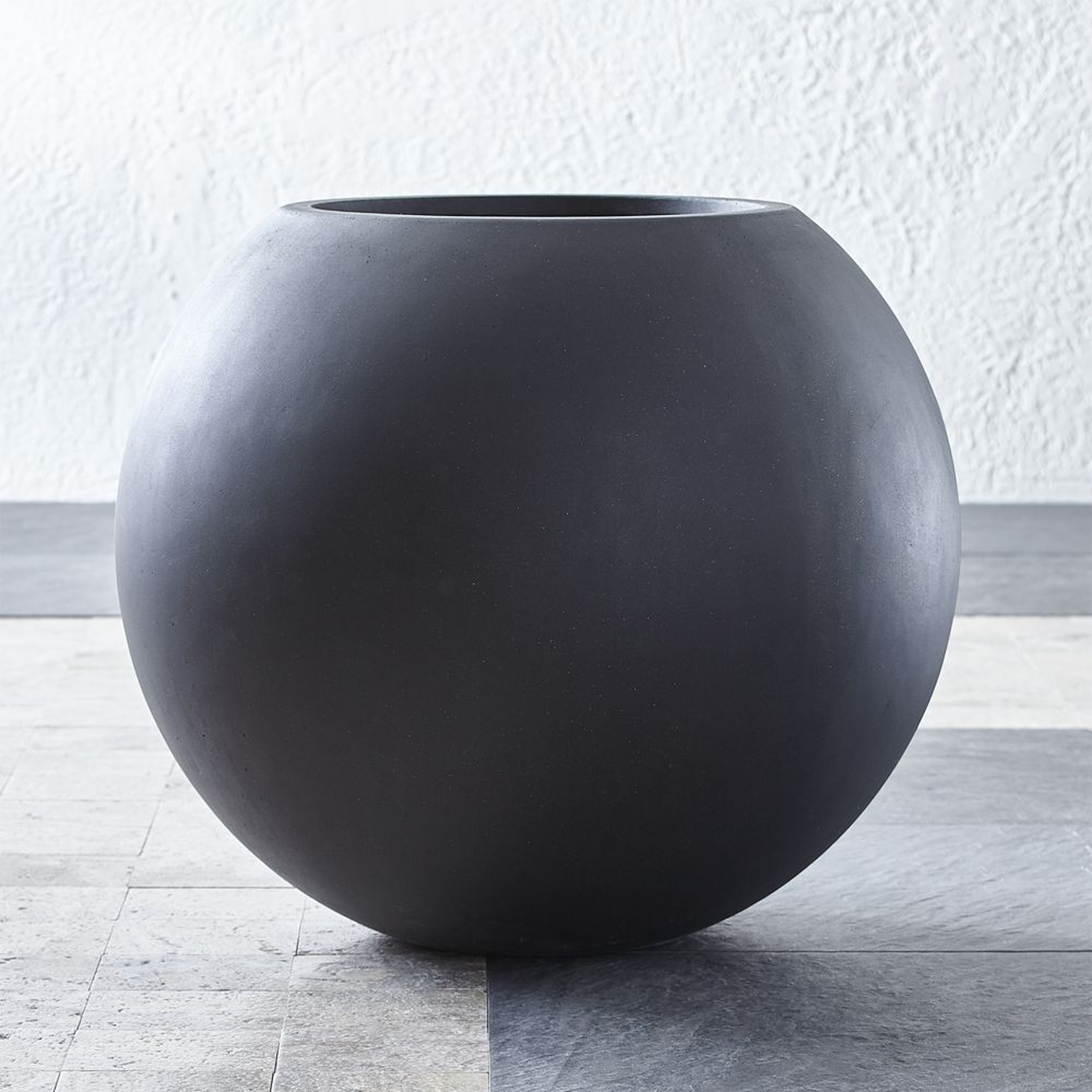 Sphere Large Dark Grey Planter - Crate and Barrel