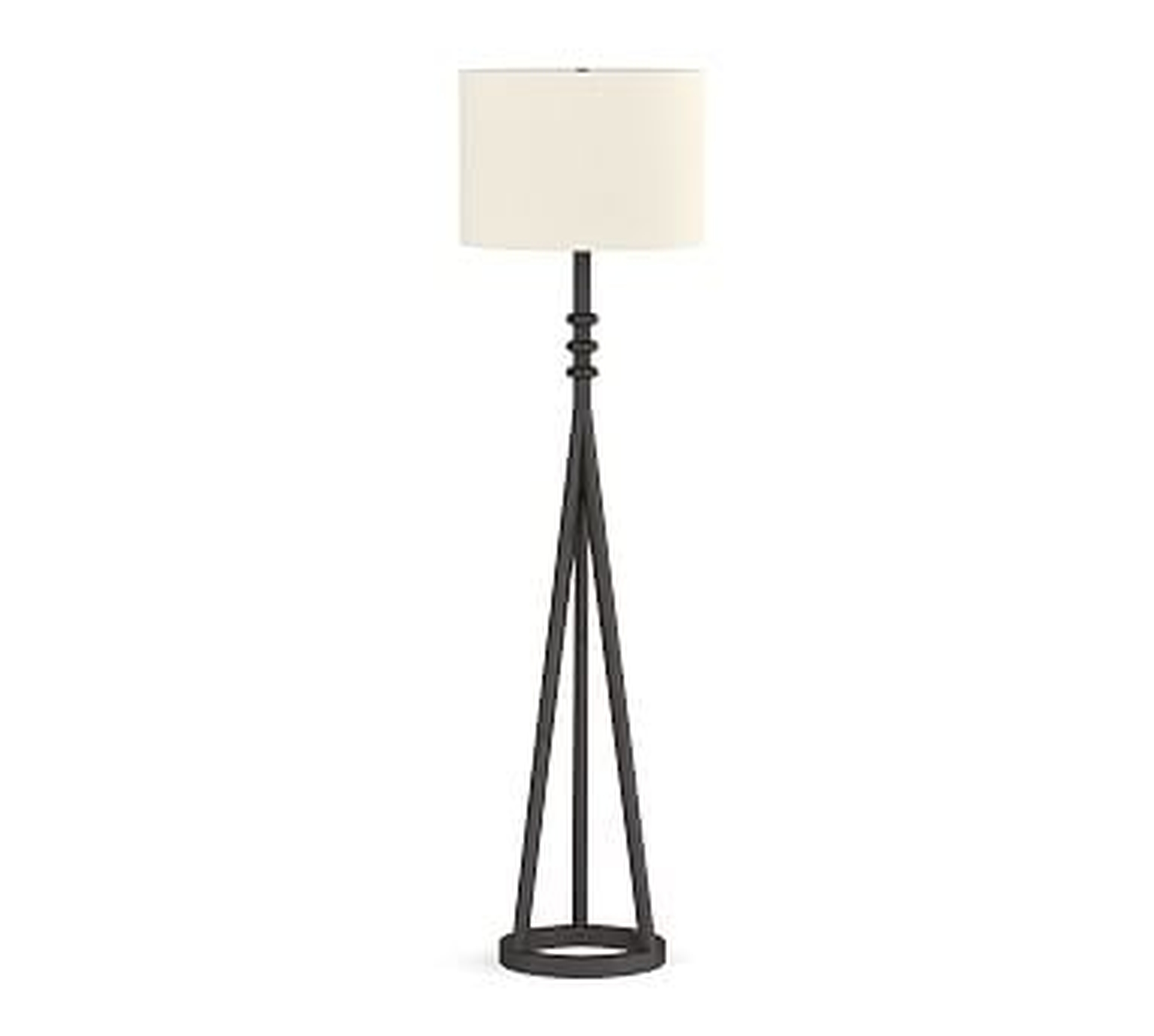 ORSON FLOOR LAMP & LARGE STRAIGHT SIDED GALLERY SHADE, WHITE - Pottery Barn