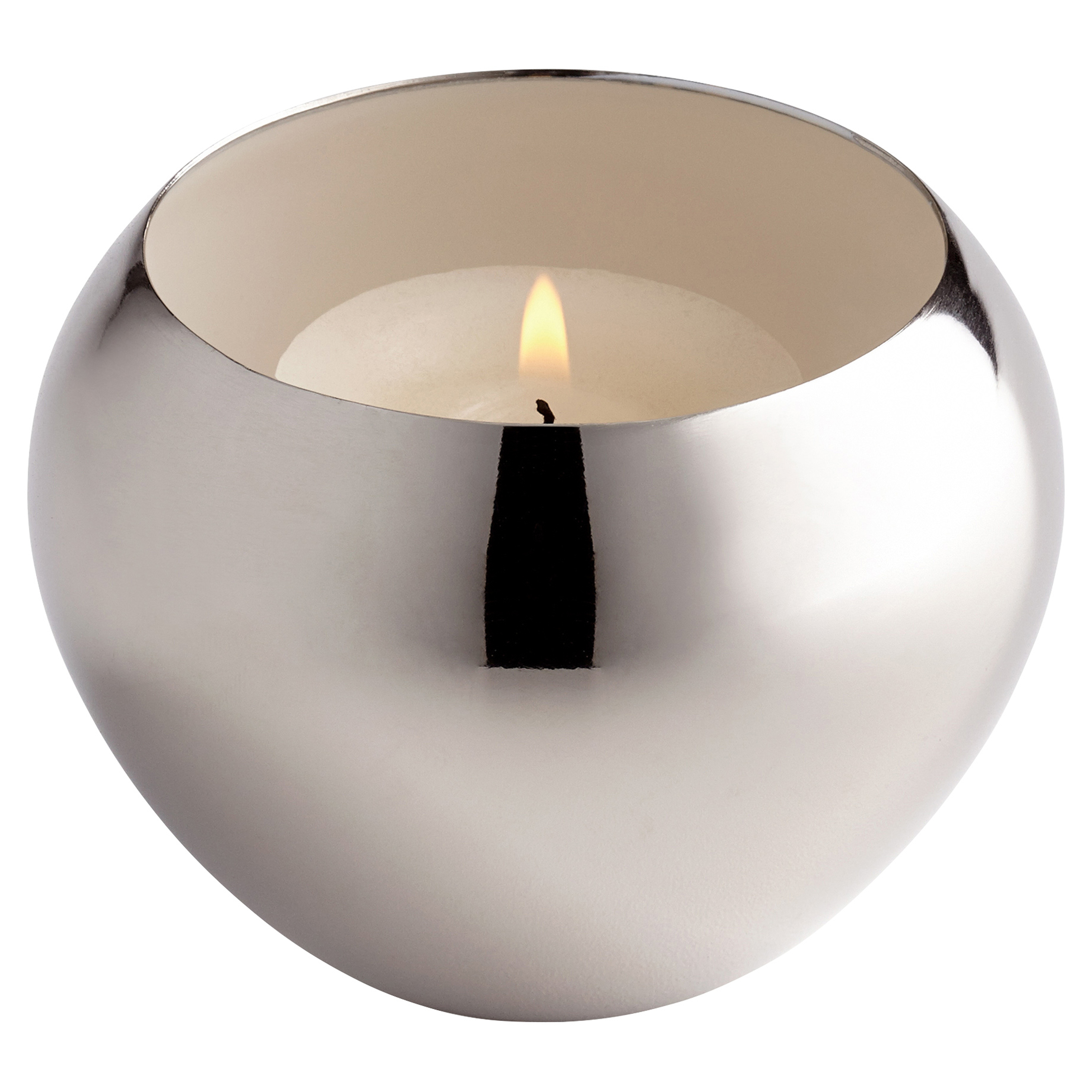 Randall Modern Classic Silver Metal Candleholder - Kathy Kuo Home