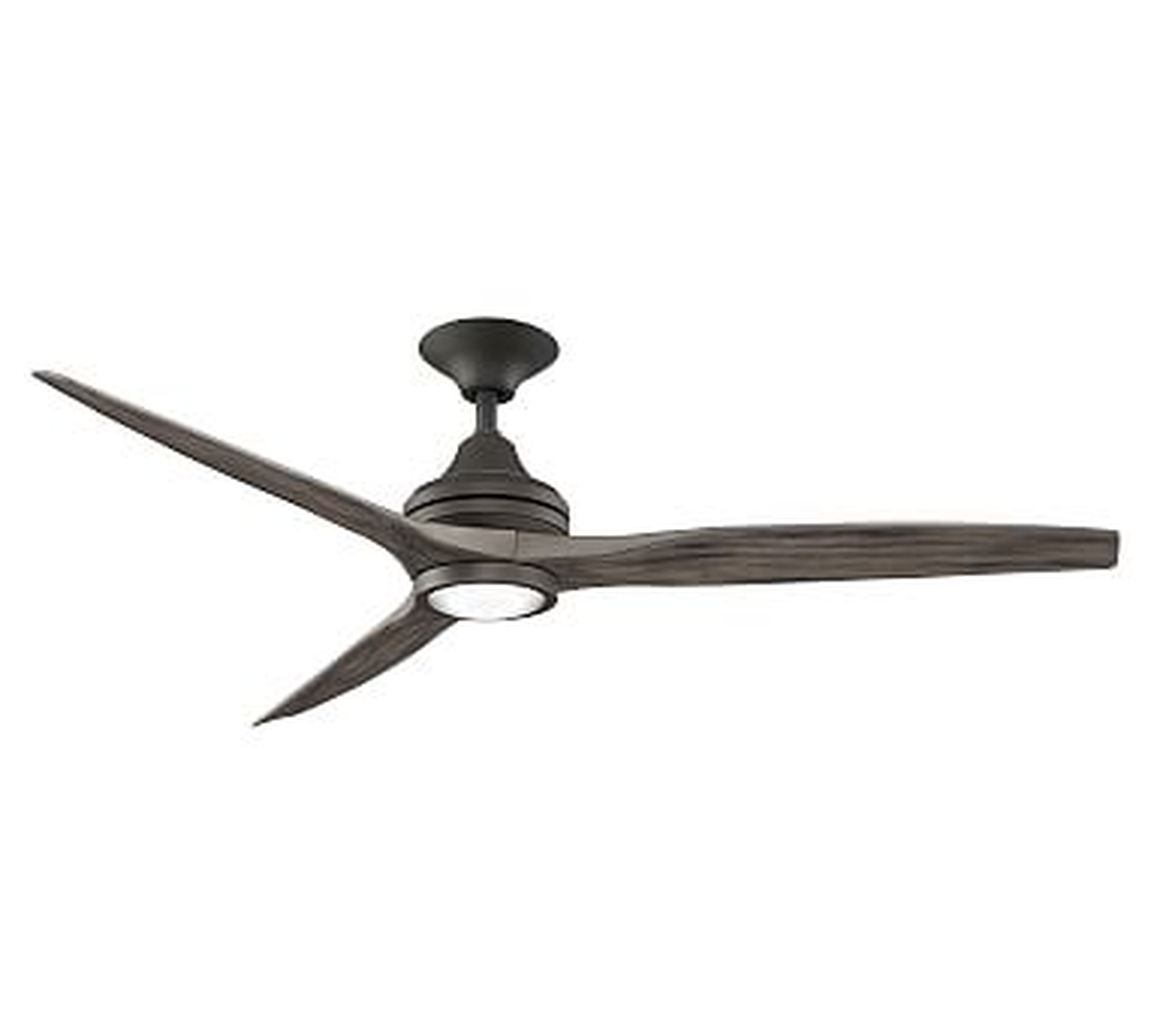 60" Spitfire Indoor/Outdoor Ceiling Fan with LED Kit, Matte Greige Motor with Weathered Wood Blades - Pottery Barn