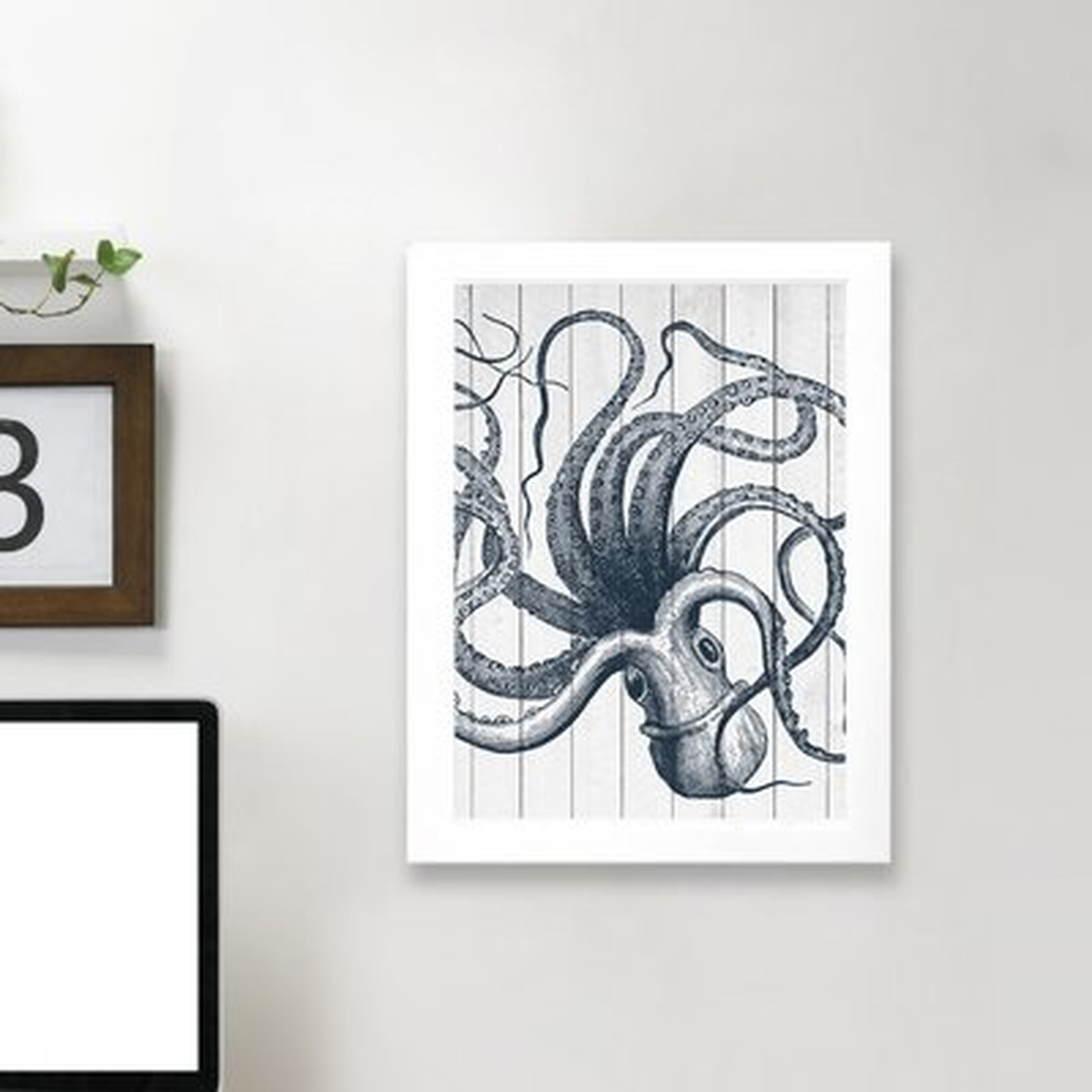 'Wood Octopus' Framed Graphic Art Print - Wayfair