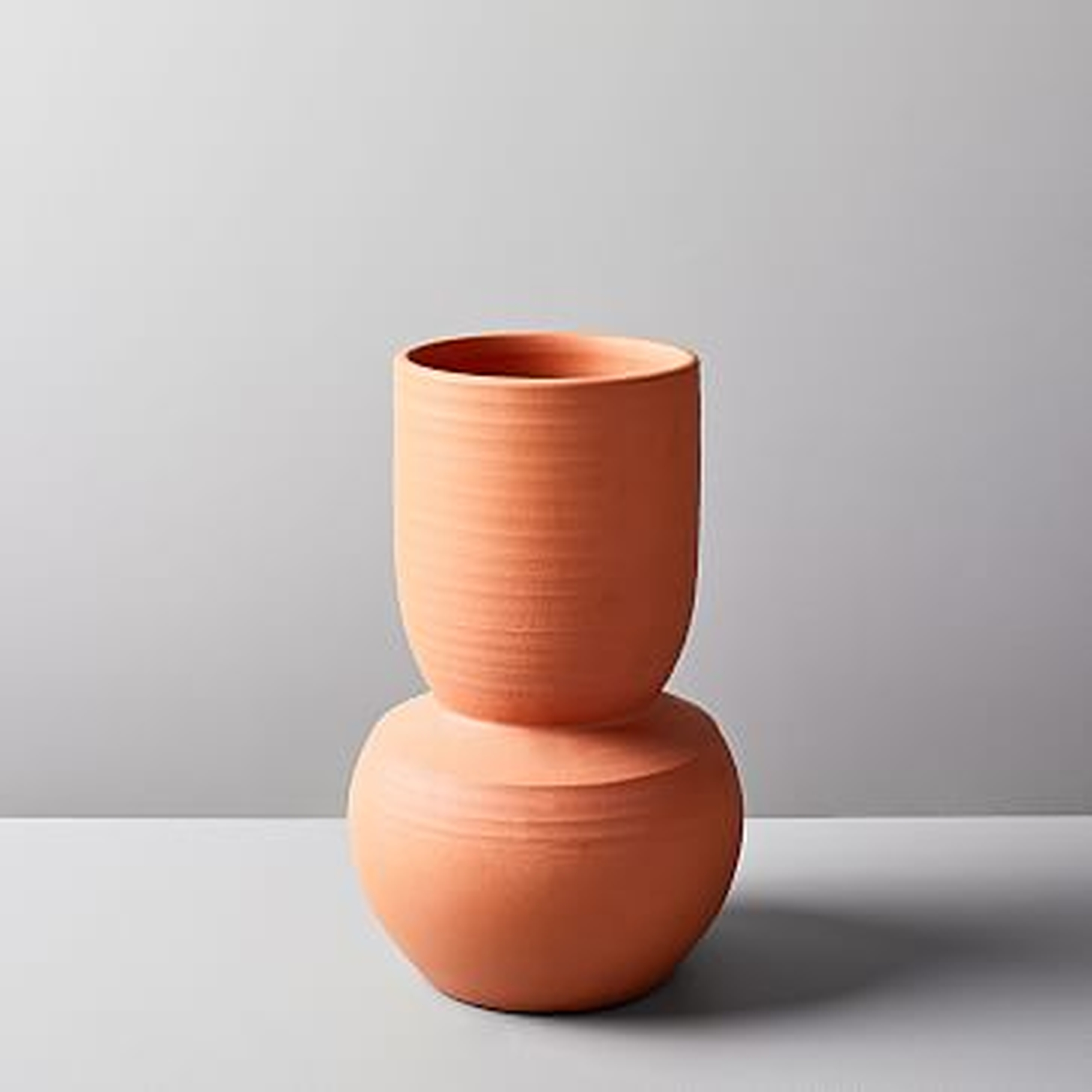 Rounded Terracotta Floor Vase, Urn, Terracotta - West Elm