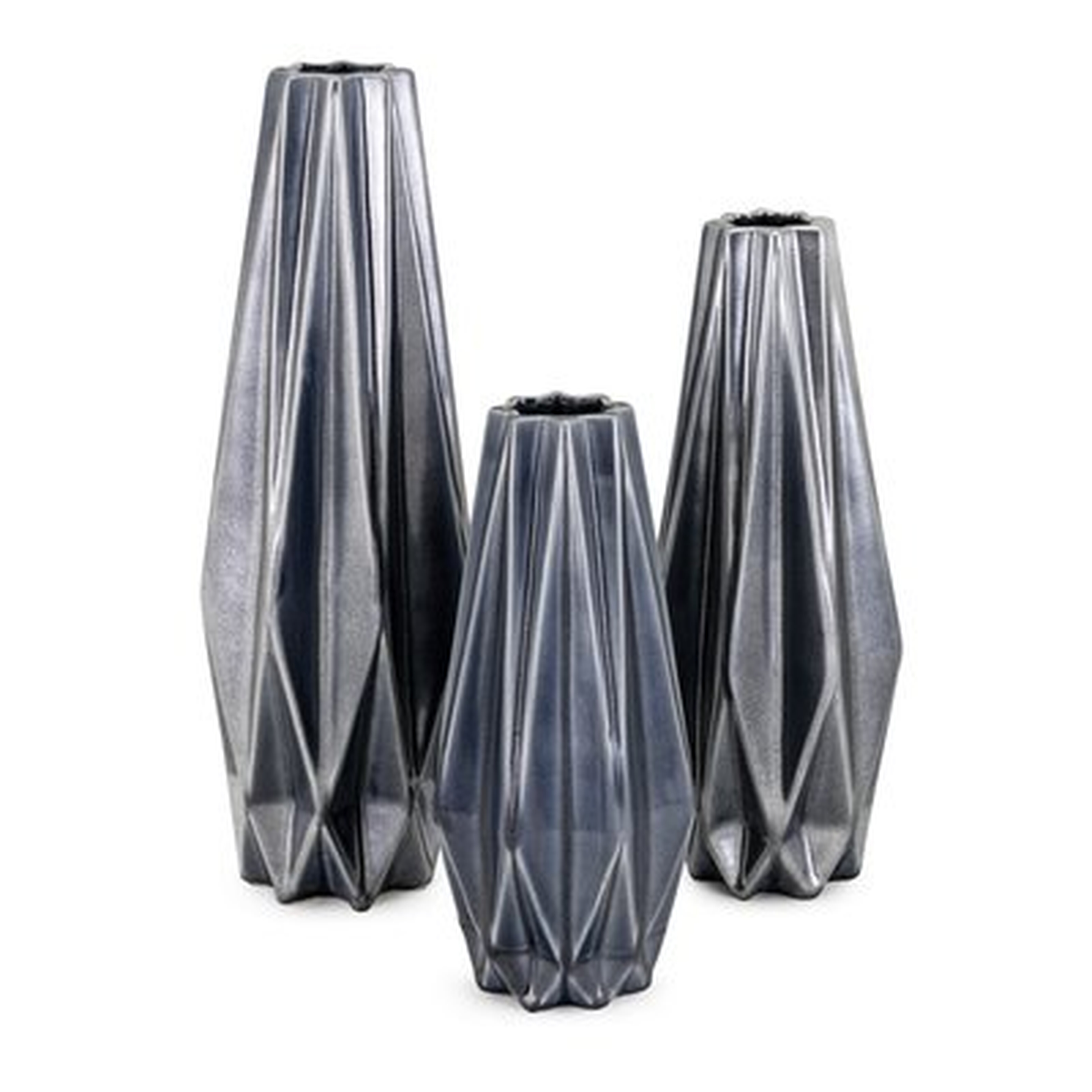 Encina Metallic 3 Piece Table Vase Set of 3 - Wayfair