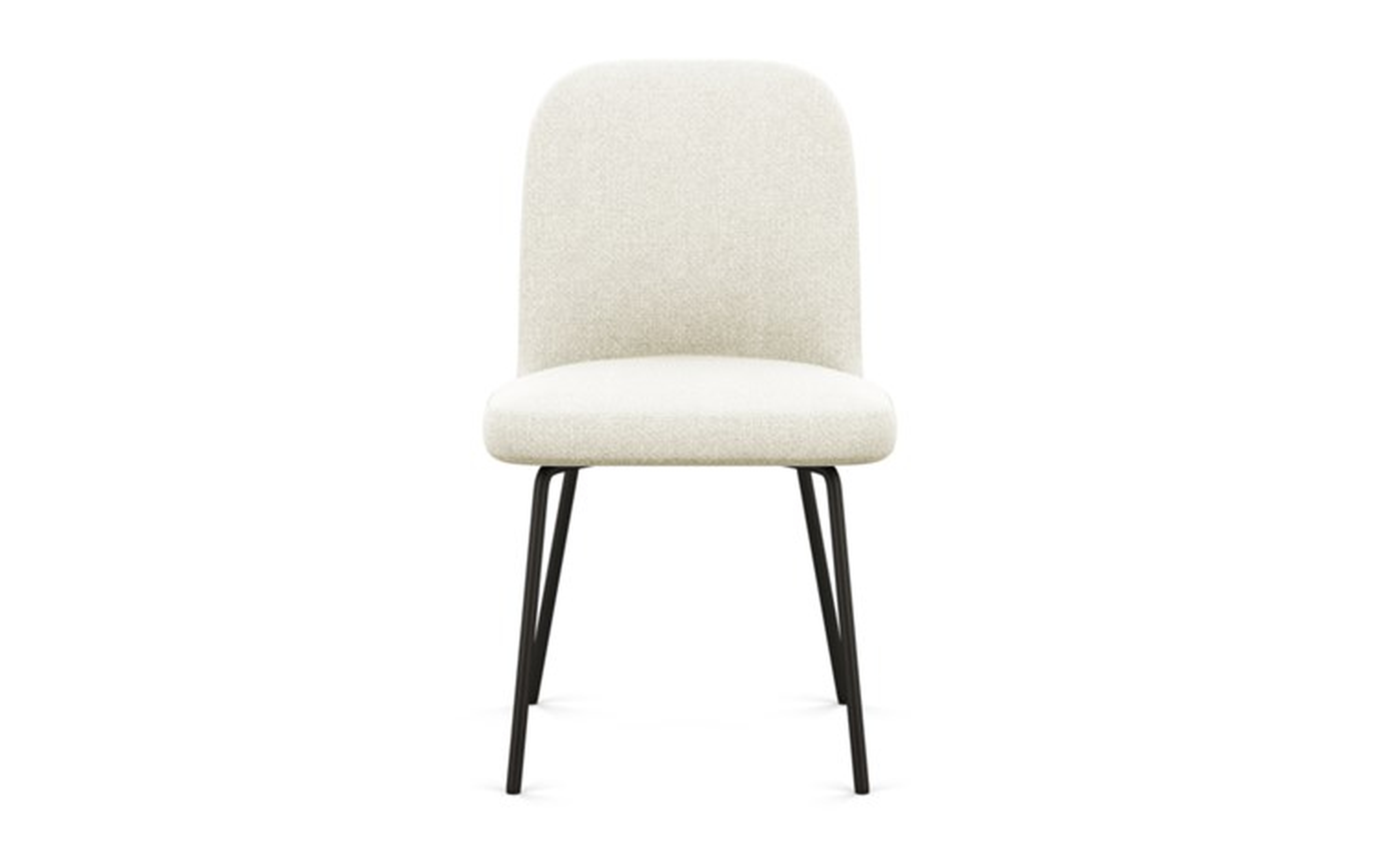Dylan Dining Chair with Vanilla Fabric and Matte Black legs - Interior Define