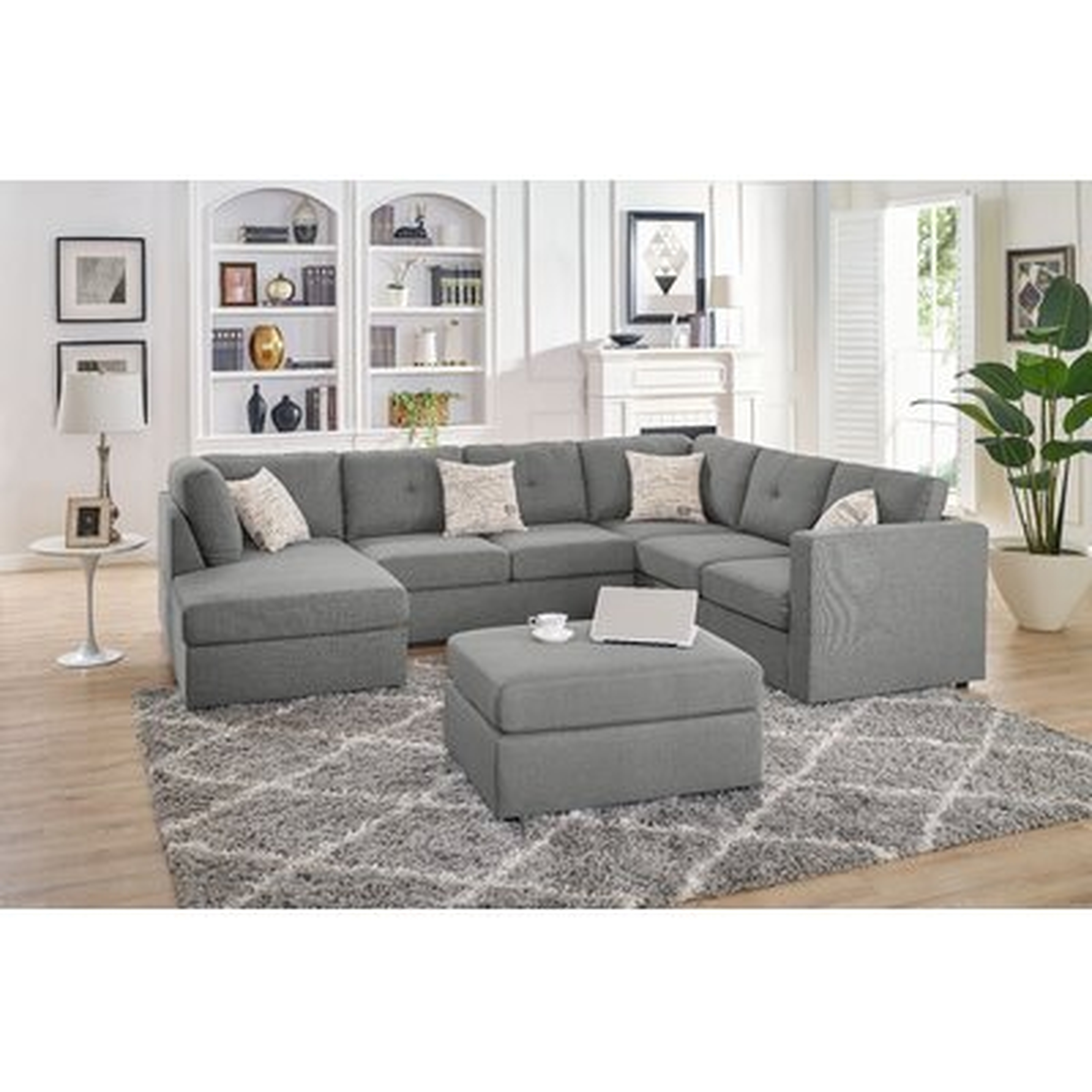 Lombardi Right Hand Facing Modular Sectional with Ottoman - Wayfair