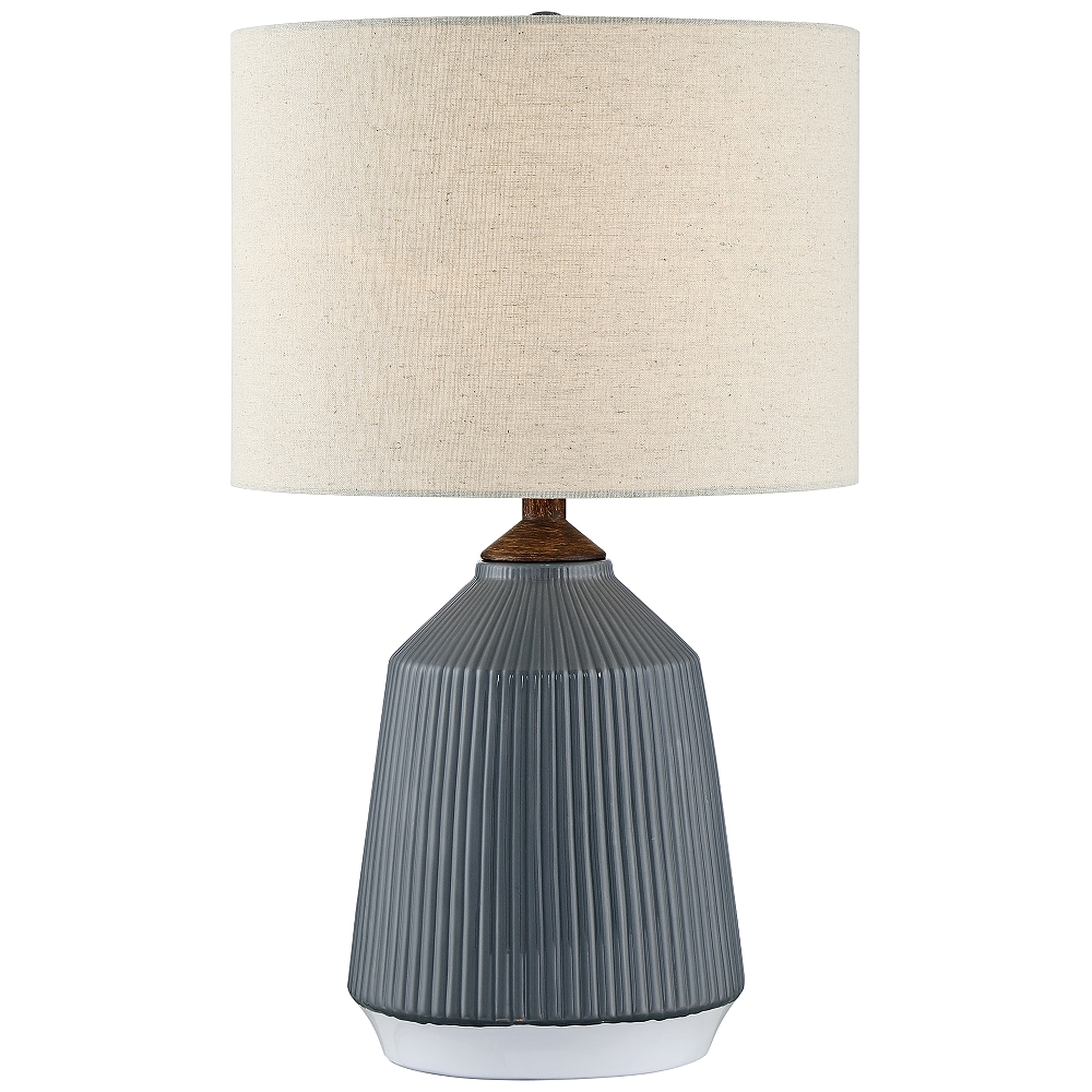 Lite Source Saratoga Gray Ceramic Striped Accent Table Lamp - Style # 69R51 - Lamps Plus