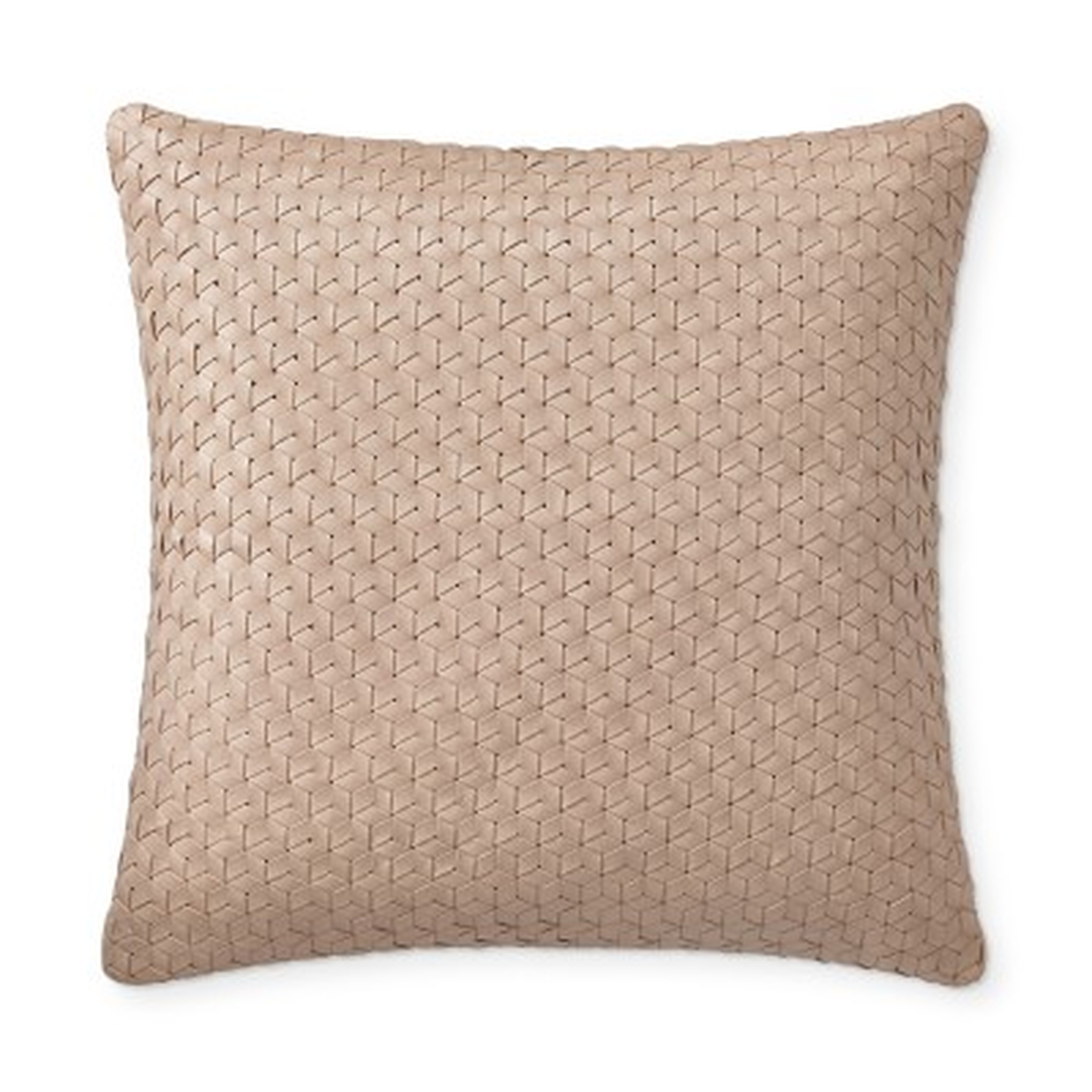 Interlace Leather Pillow Cover, 18" X 18", Blush - Williams Sonoma