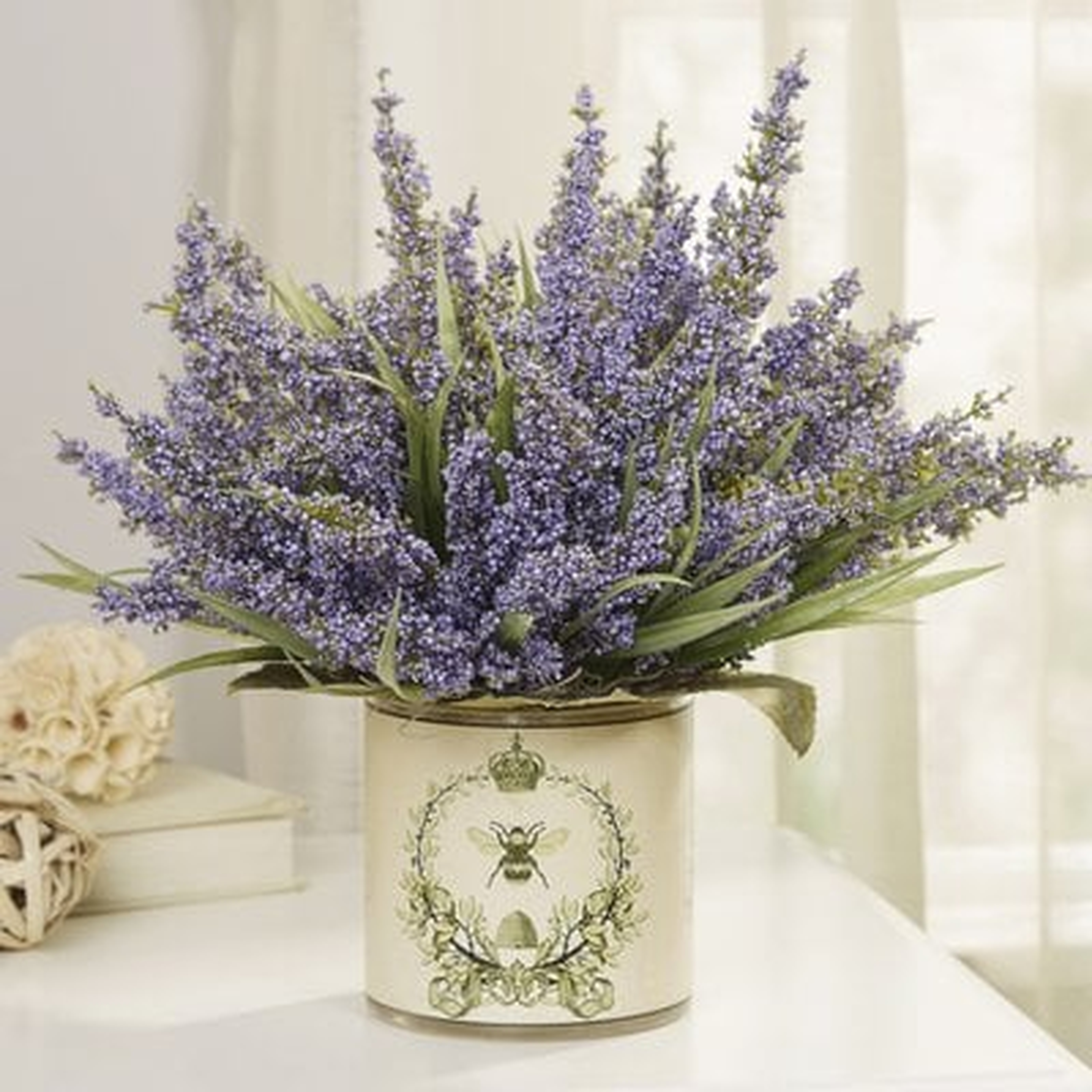 Lavender Centerpiece in Decoupage Pot - Birch Lane