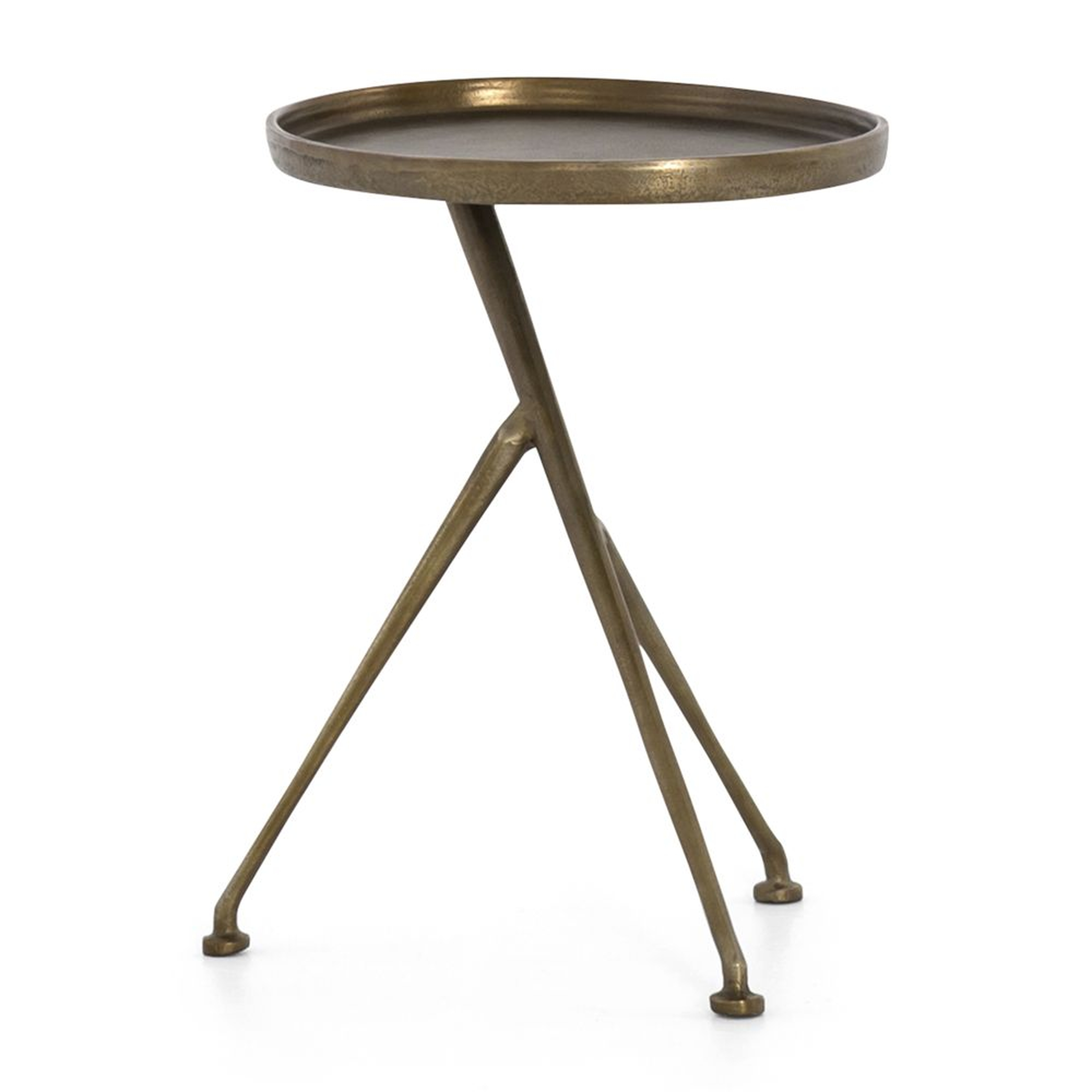 Cecilia Raw Brass Metal Accent Table - Crate and Barrel