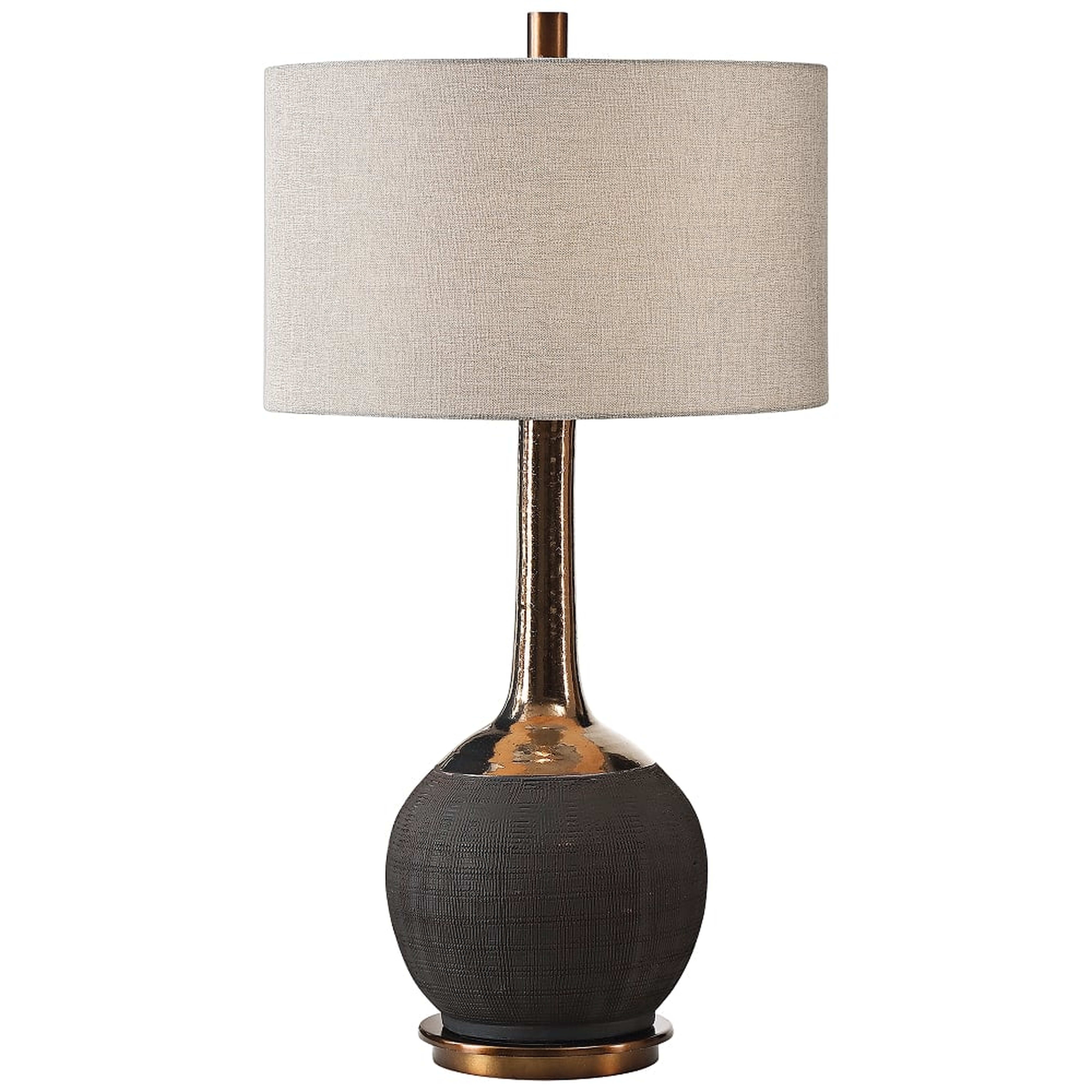 Uttermost Arnav Textured Matte Black Ceramic Table Lamp - Style # 59H04 - Lamps Plus