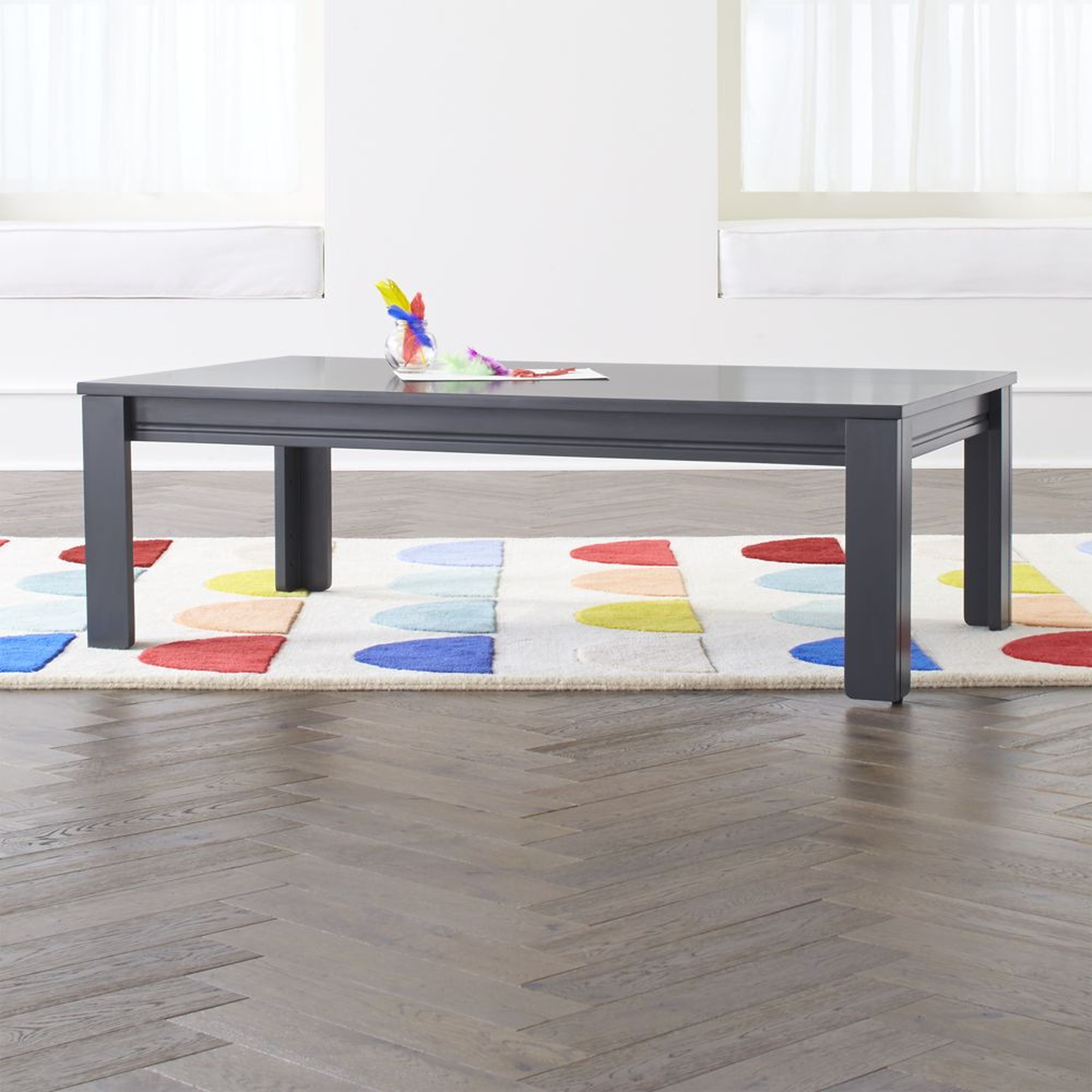 Adjustable Charcoal Wood Large Kids Table with 15" Legs - Crate and Barrel