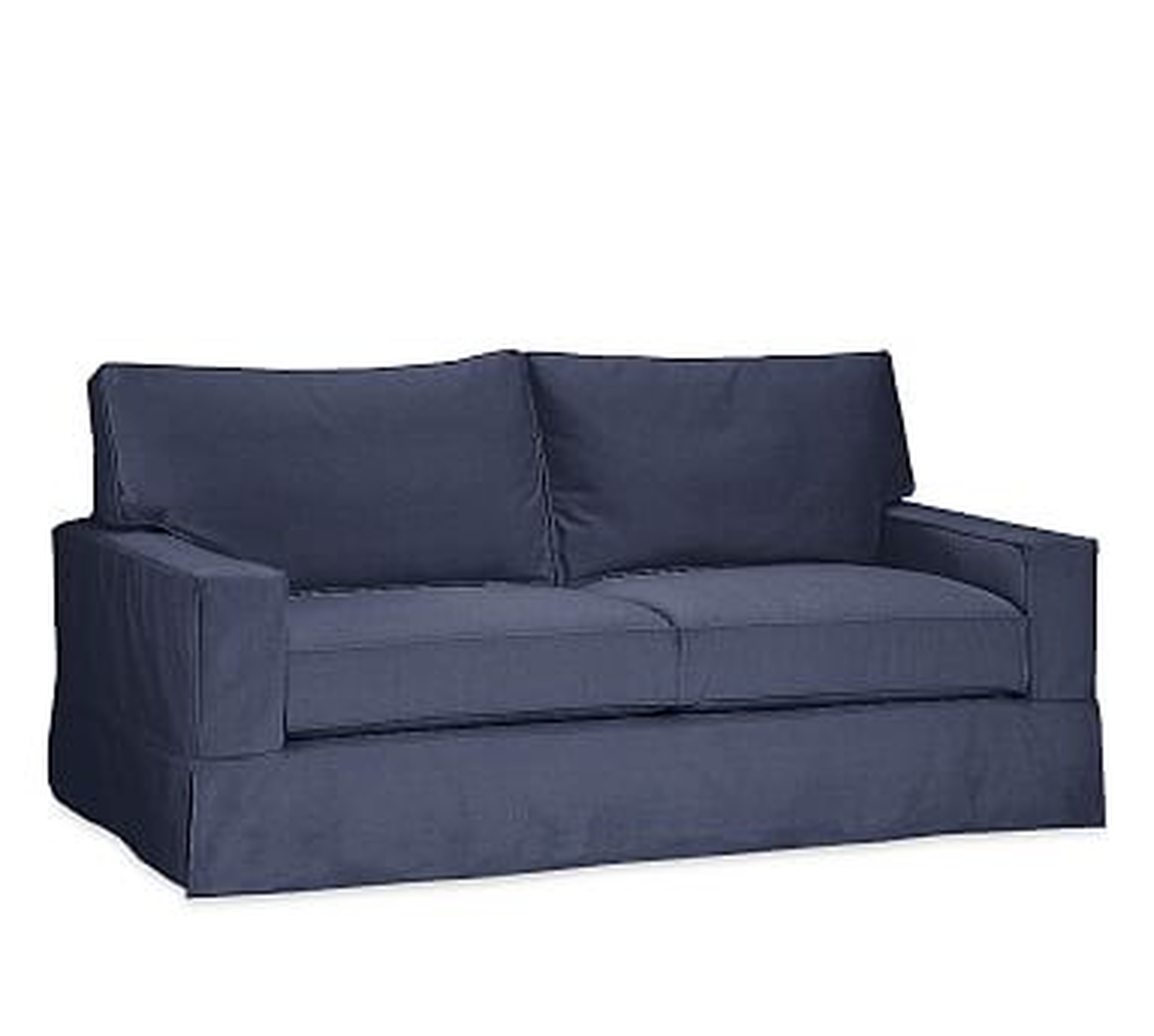 PB Comfort Square Arm Sleeper Sofa Slipcover, Box Edge, Premium Performance Basketweave Midnight Blue - Pottery Barn