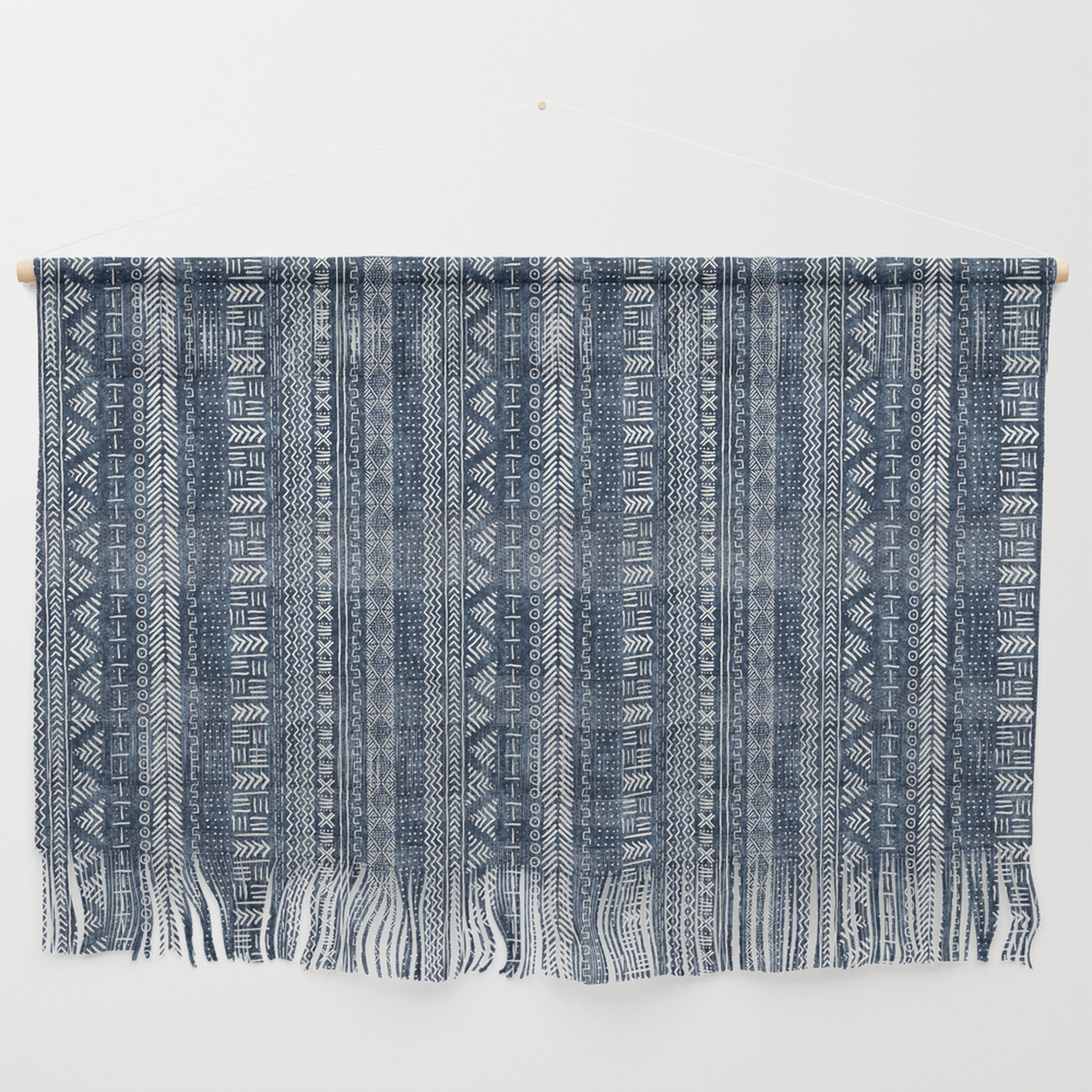 Funky Vertical Stripe In Indigo Wall Hanging by House Of Haha - Large 47" x 32.25" - Society6