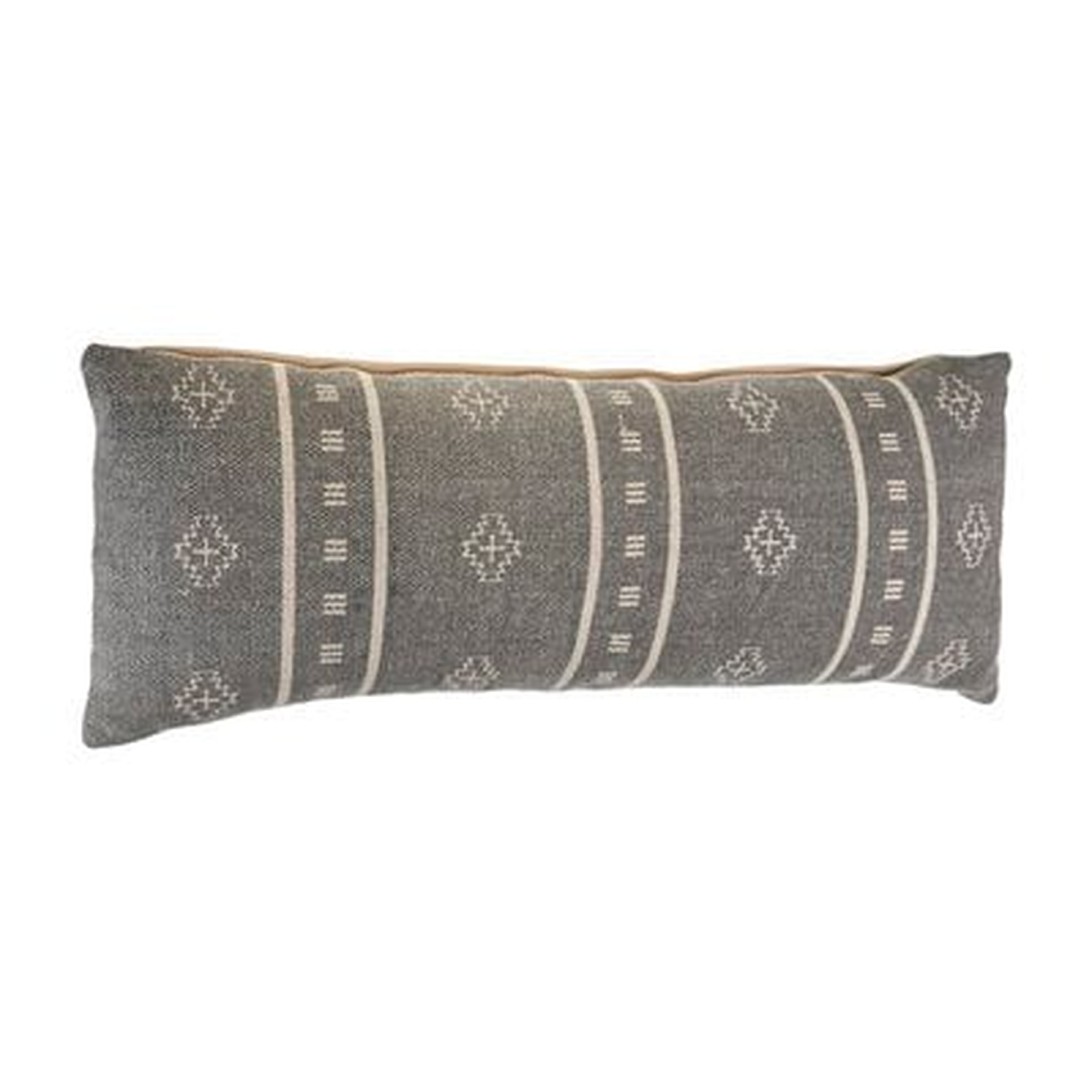 Embroidered Gray And Cream Throw Pillow - Wayfair