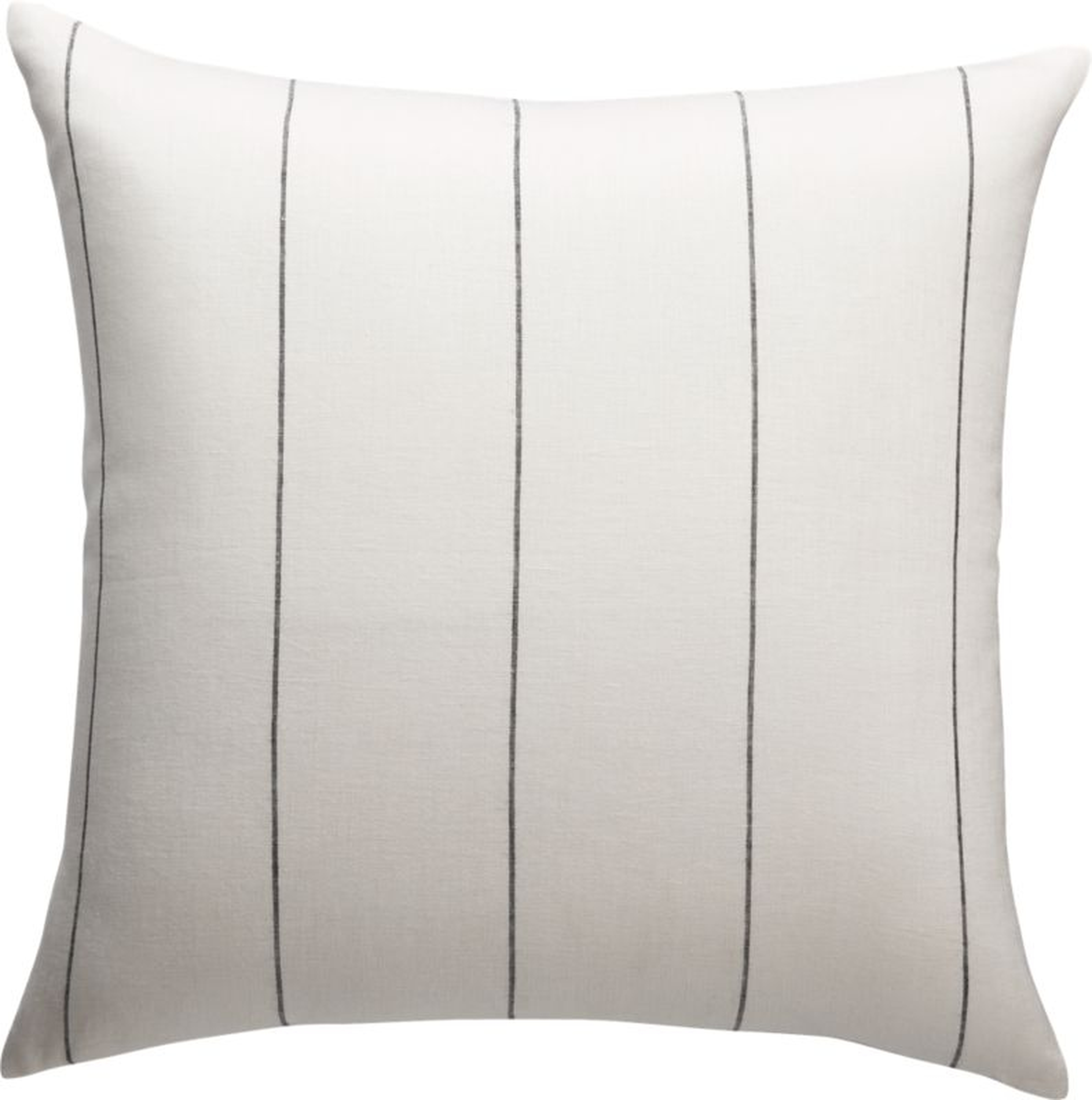 Pinstripe Linen Pillow, White, 20" x 20" - CB2