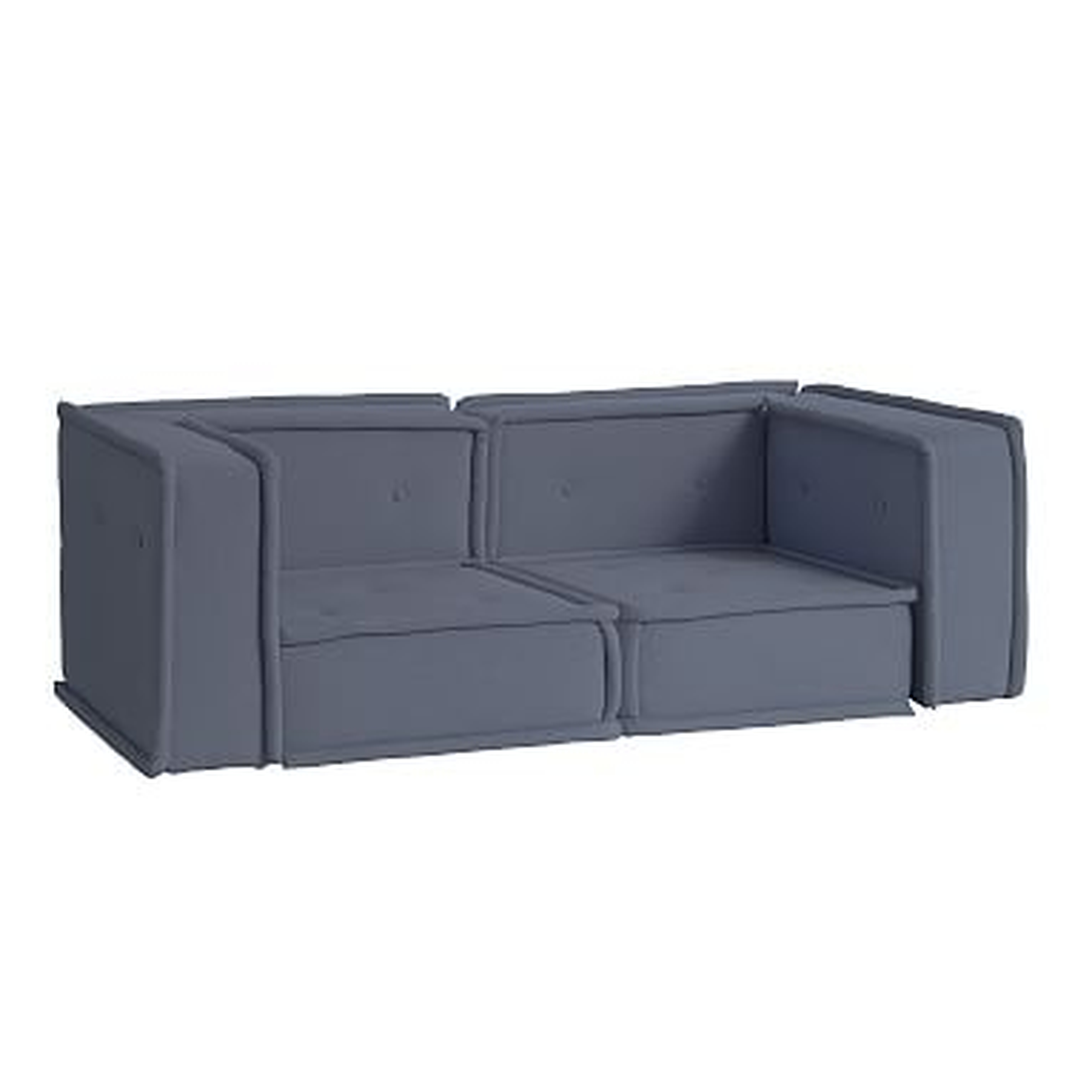 Cushy Lounge Loveseat Set, Enzyme Washed Canvas Storm Blue, IDS - Pottery Barn Teen