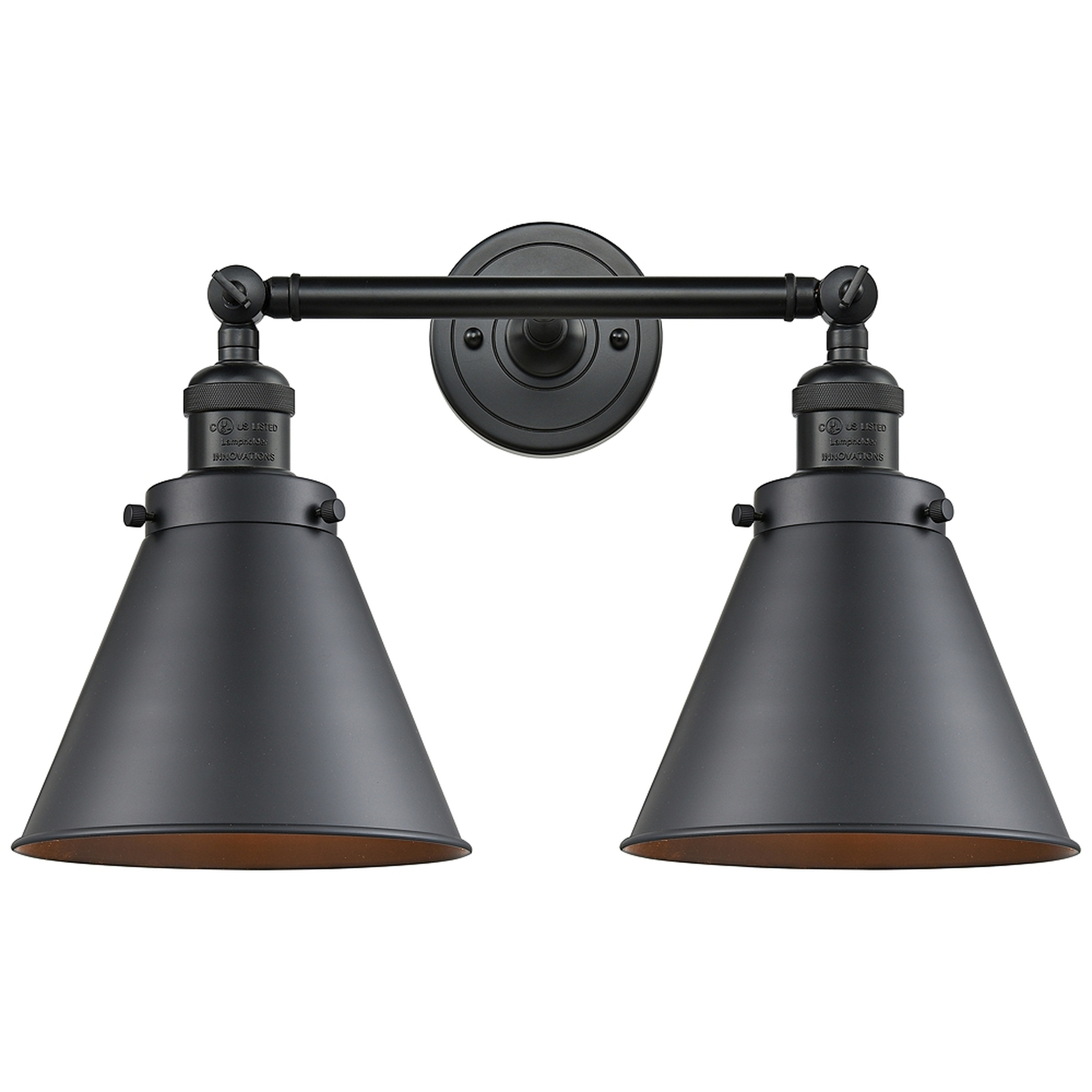 Appalachian 12"H Matte Black 2-Light Adjustable Wall Sconce - Style # 74G48 - Lamps Plus