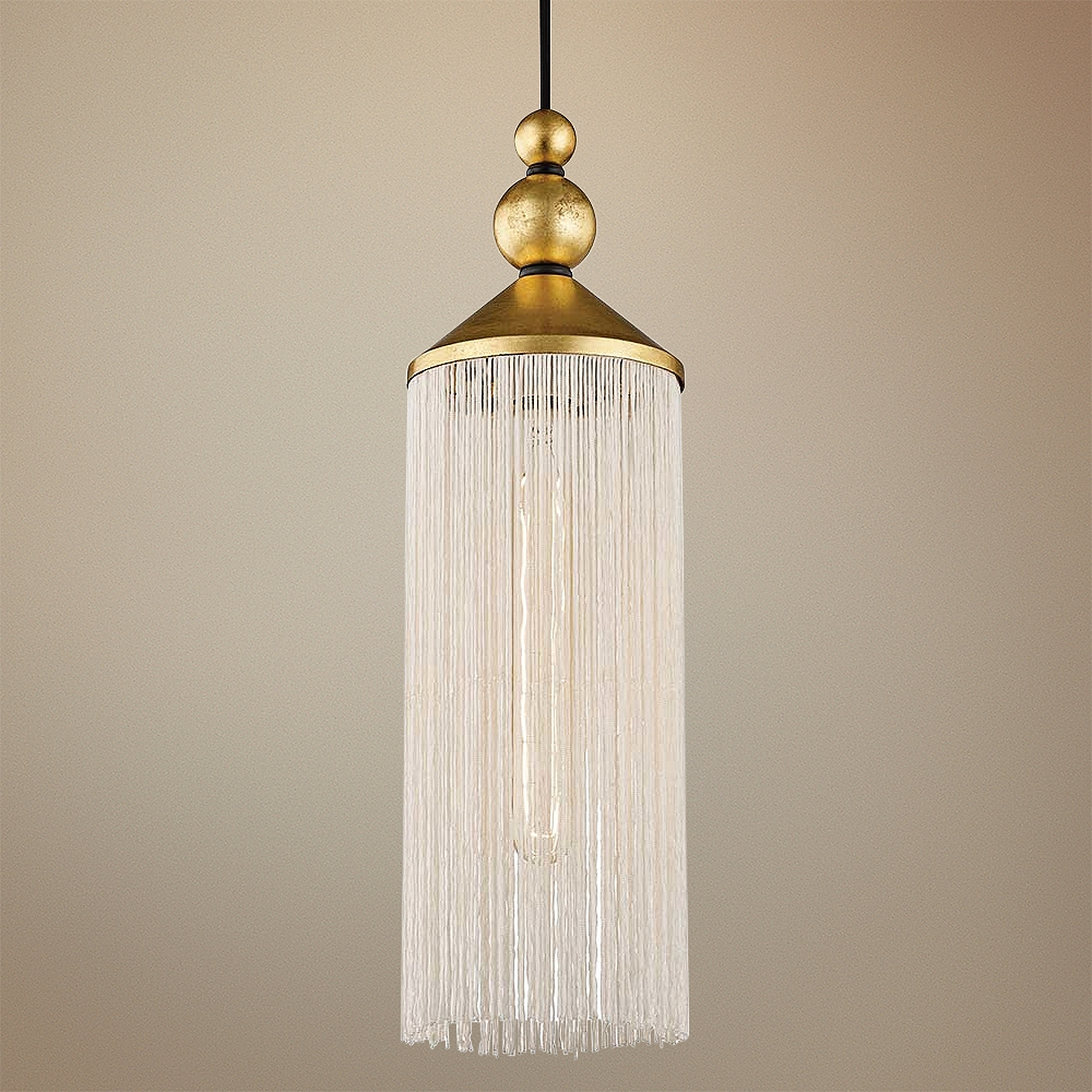 Mitzi Scarlett 5" Wide Gold Leaf and White Mini Pendant - Style # 69V81 - Lamps Plus