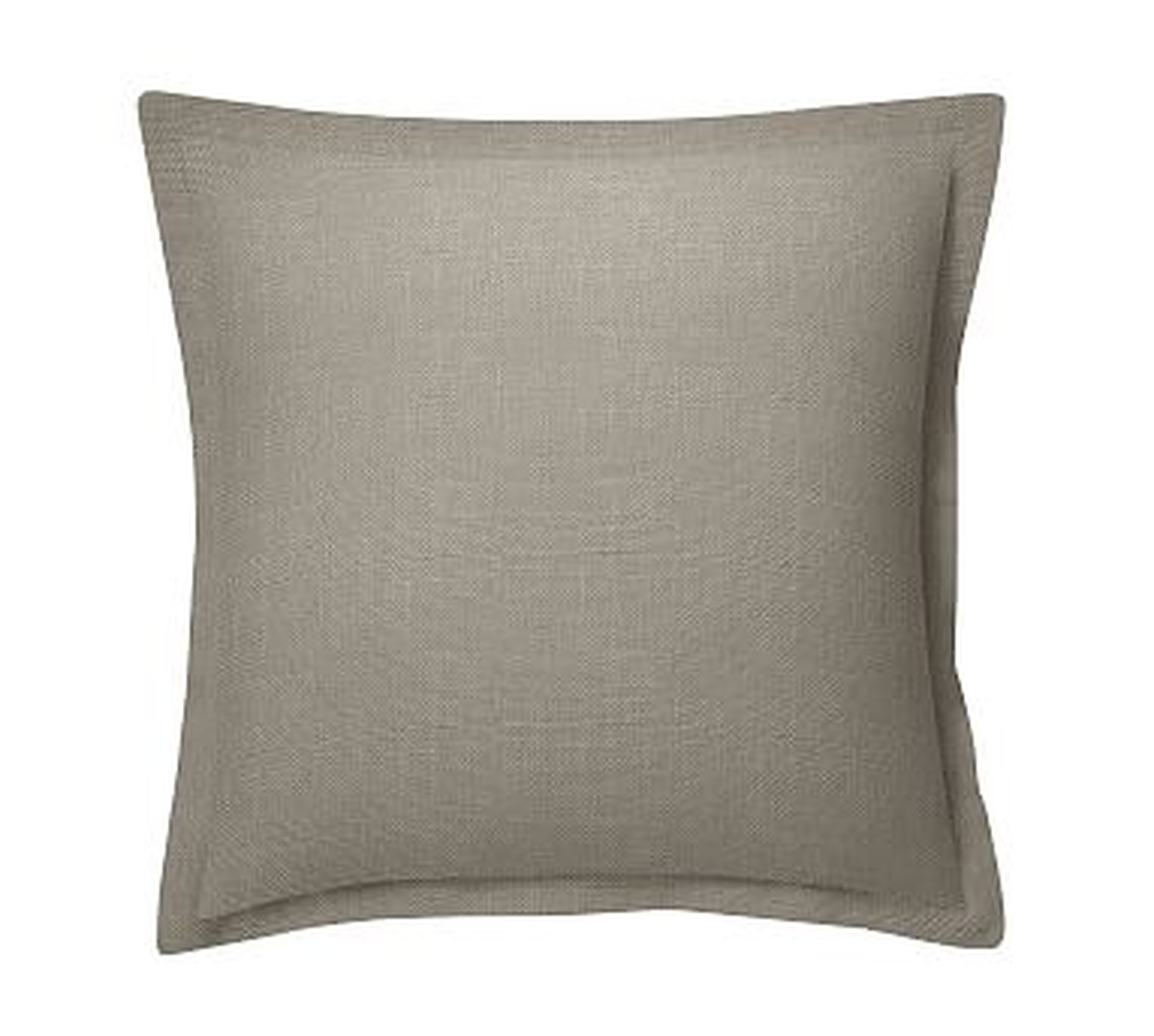 Custom Upholstery Fabric Flanged Pillow Cover, 20", Linen Blend Gunmetal Gray - Pottery Barn