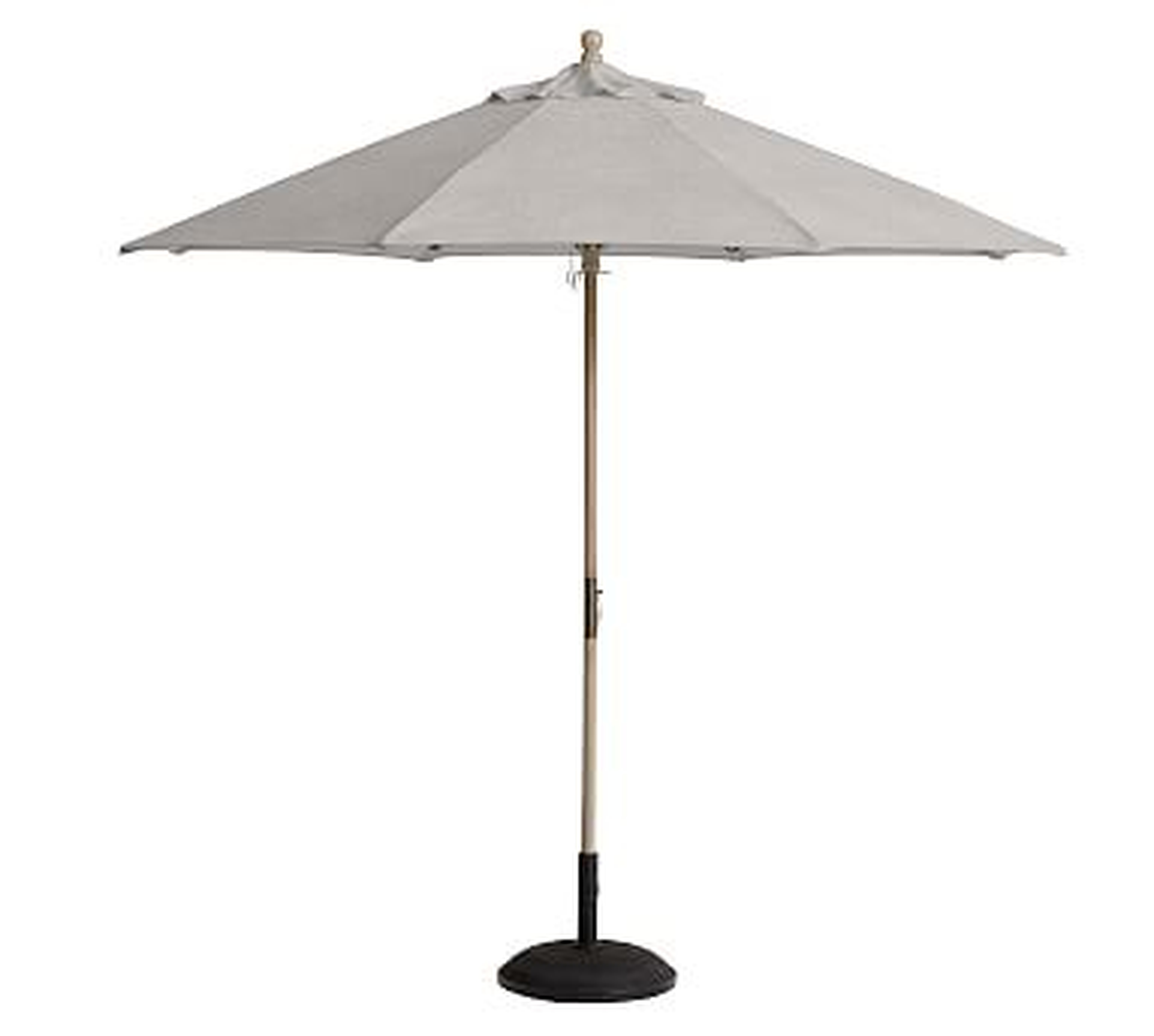 9' Round Market Umbrella with Driftwood Pole, Sunbrella(R) Heather Gray - Pottery Barn