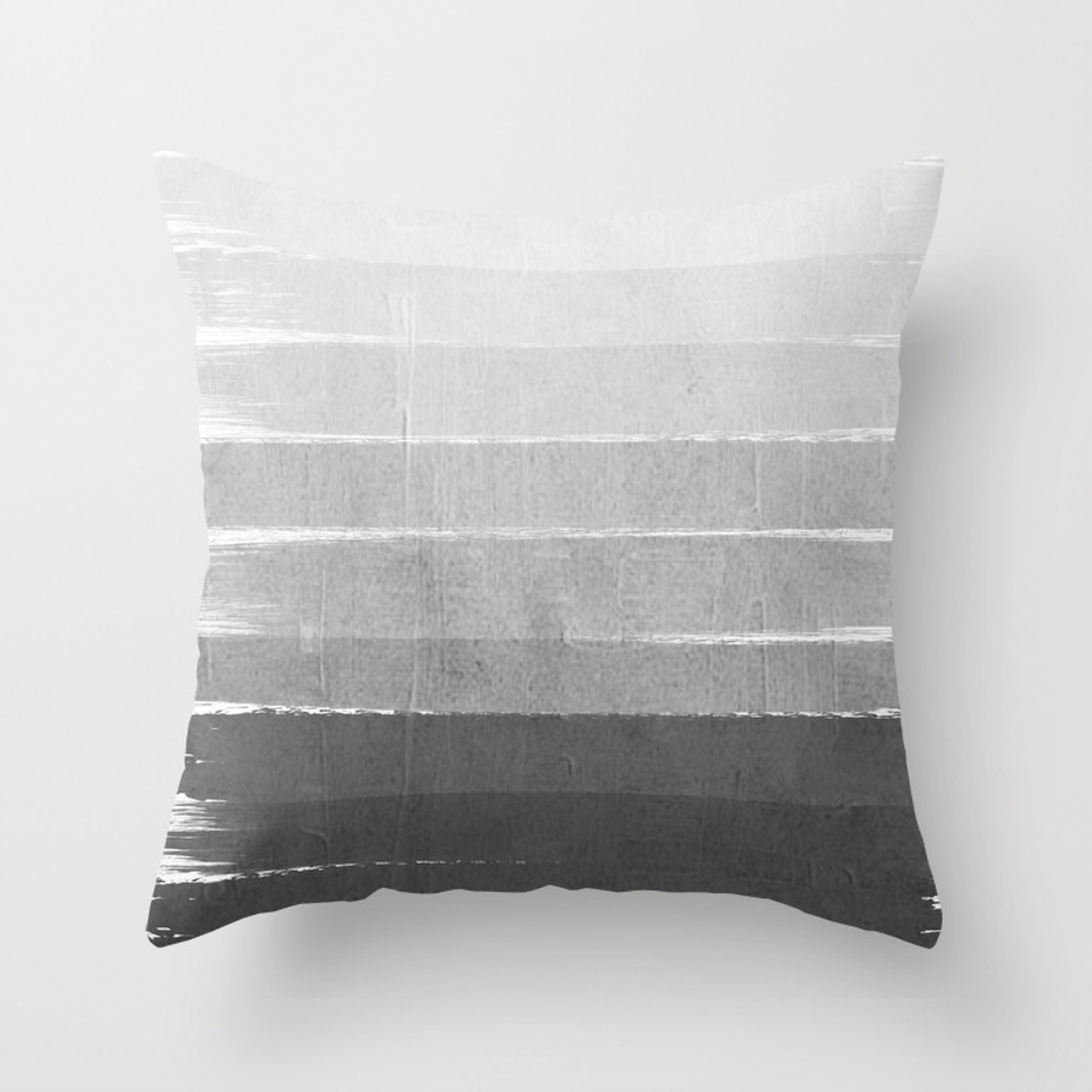 Brushstroke - Ombre Grey, Charcoal, Minimal, Monochrome, Black And White, Trendy,  Painterly Art Throw Pillow by Charlottewinter - Cover (24" x 24") With Pillow Insert - Indoor Pillow - Society6
