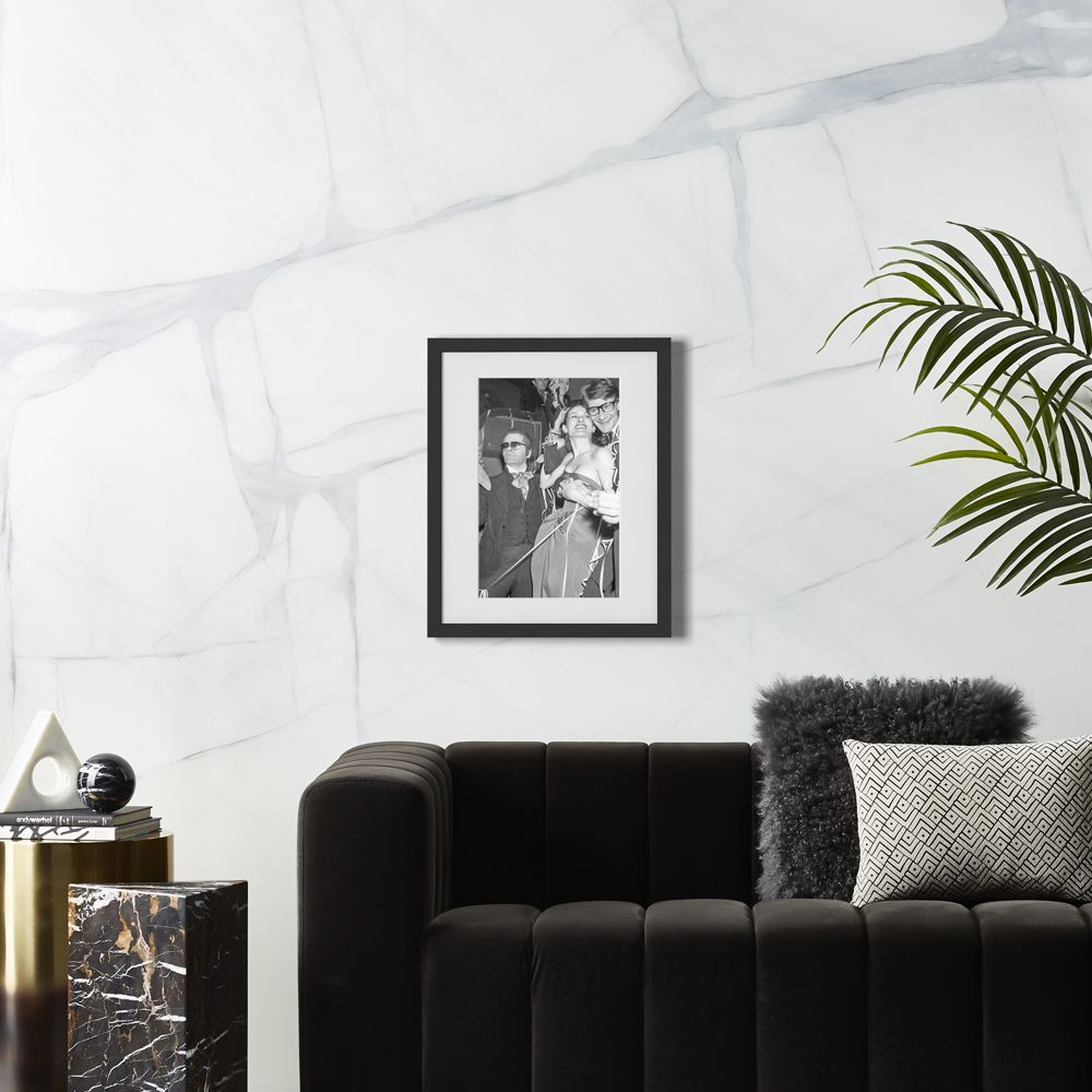 Karl Lagerfeld and Yves Saint Laurent with Black Frame 17.5"x21.5" - CB2