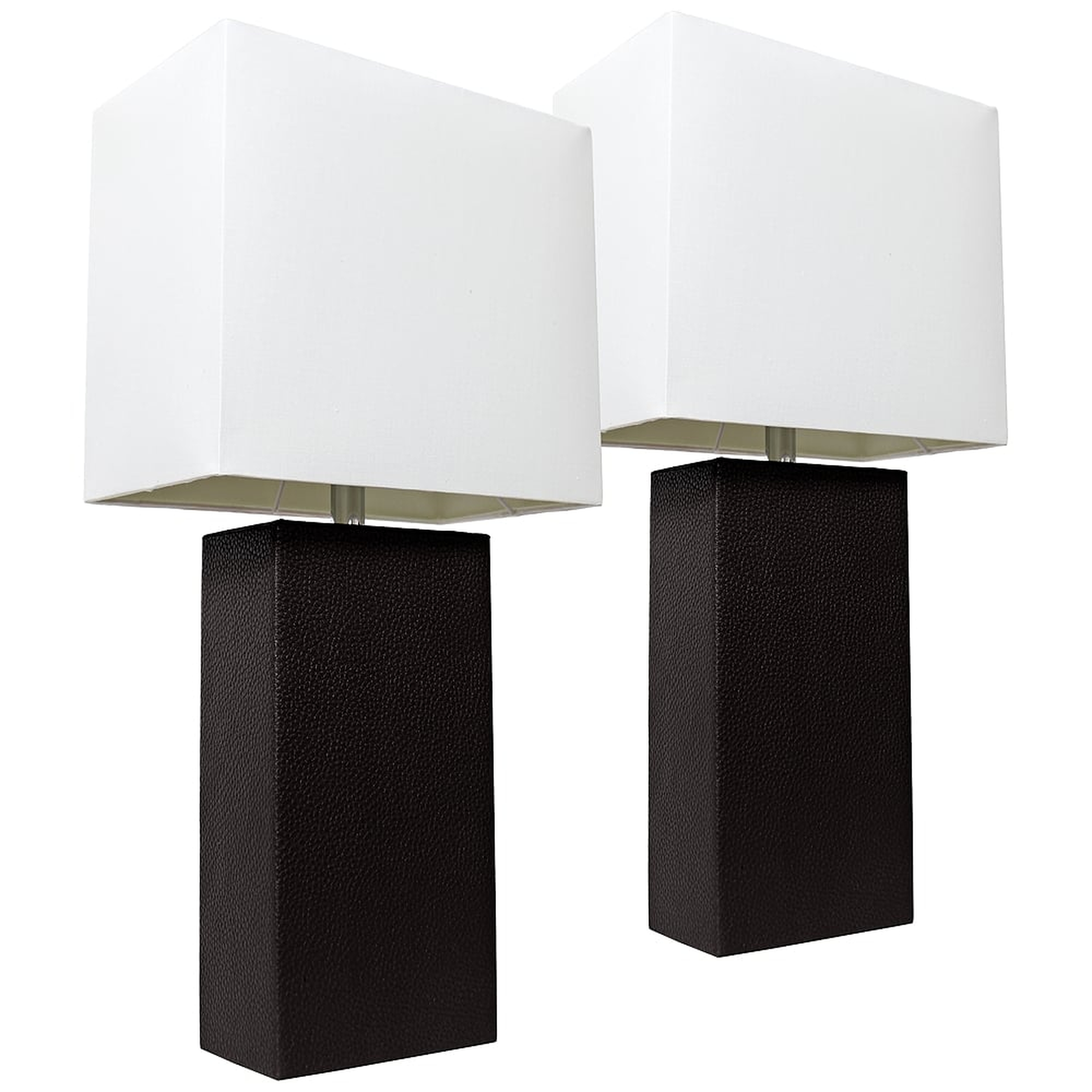 Albers Black Leather Accent Table Lamp Set of 2 - Style # 35V90 - Lamps Plus