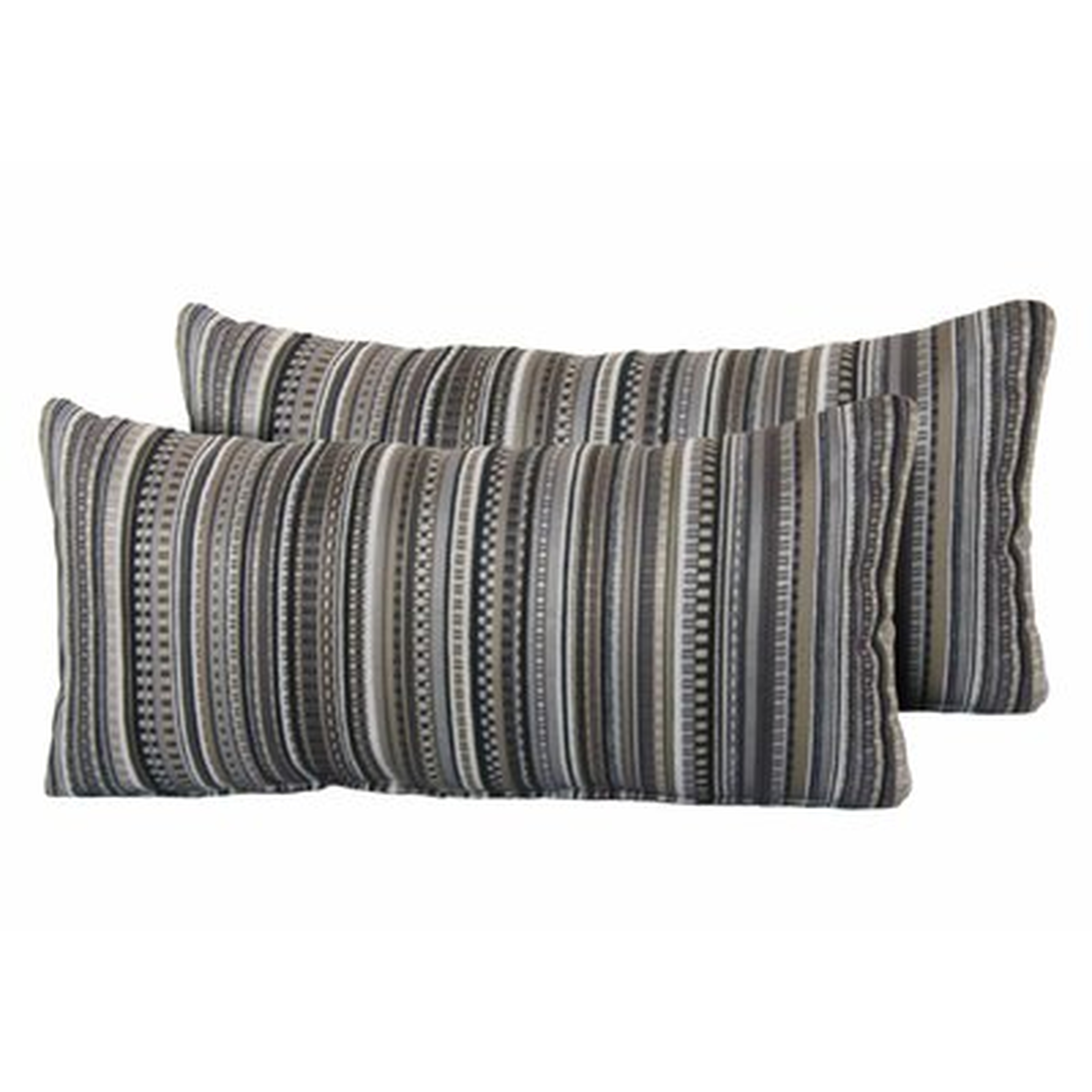 Silvers Stripe Rectangle Outdoor Lumbar Pillows (2) - Wayfair