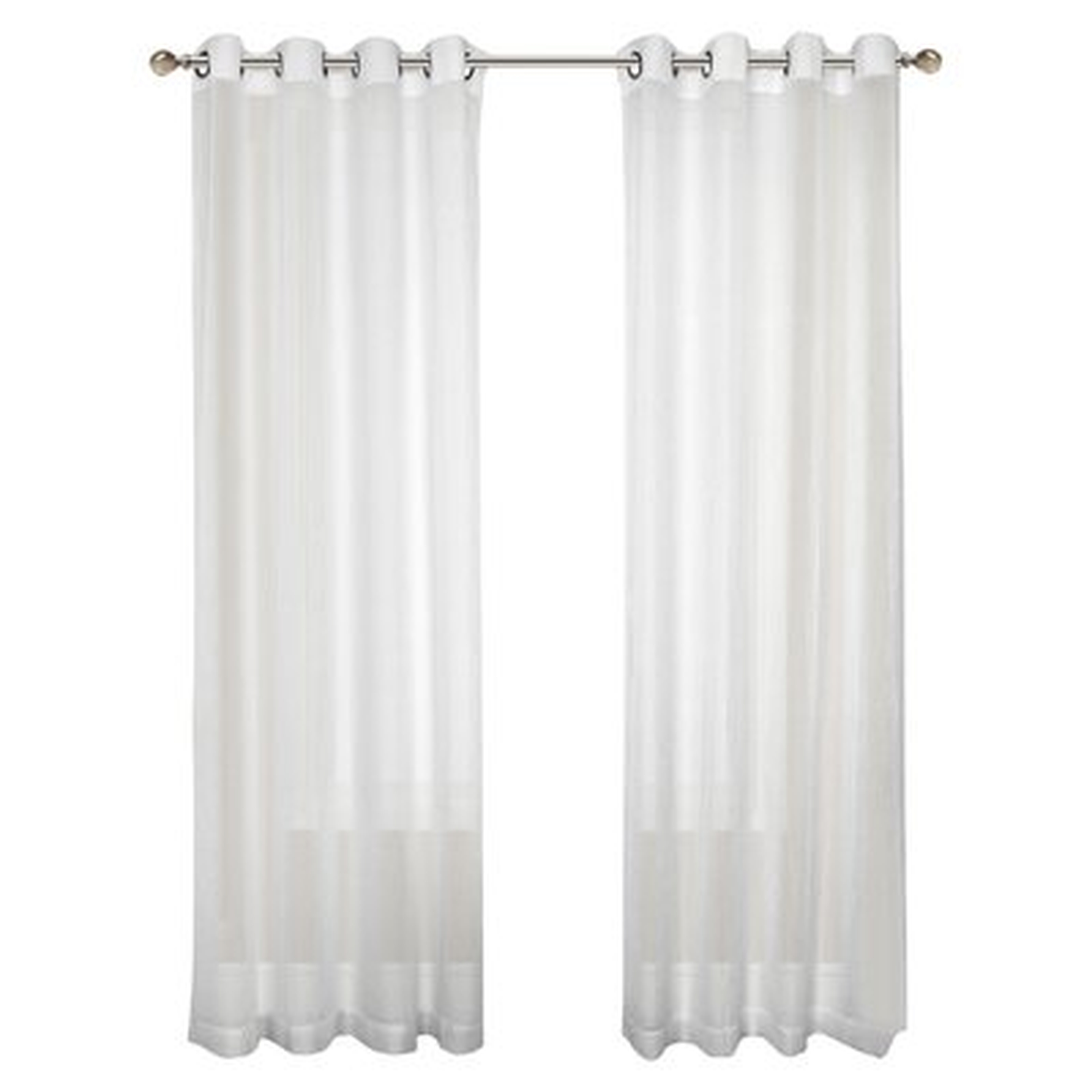 Ortley Crushed Voile Solid Sheer Grommet Curtain Panel Pair - Birch Lane