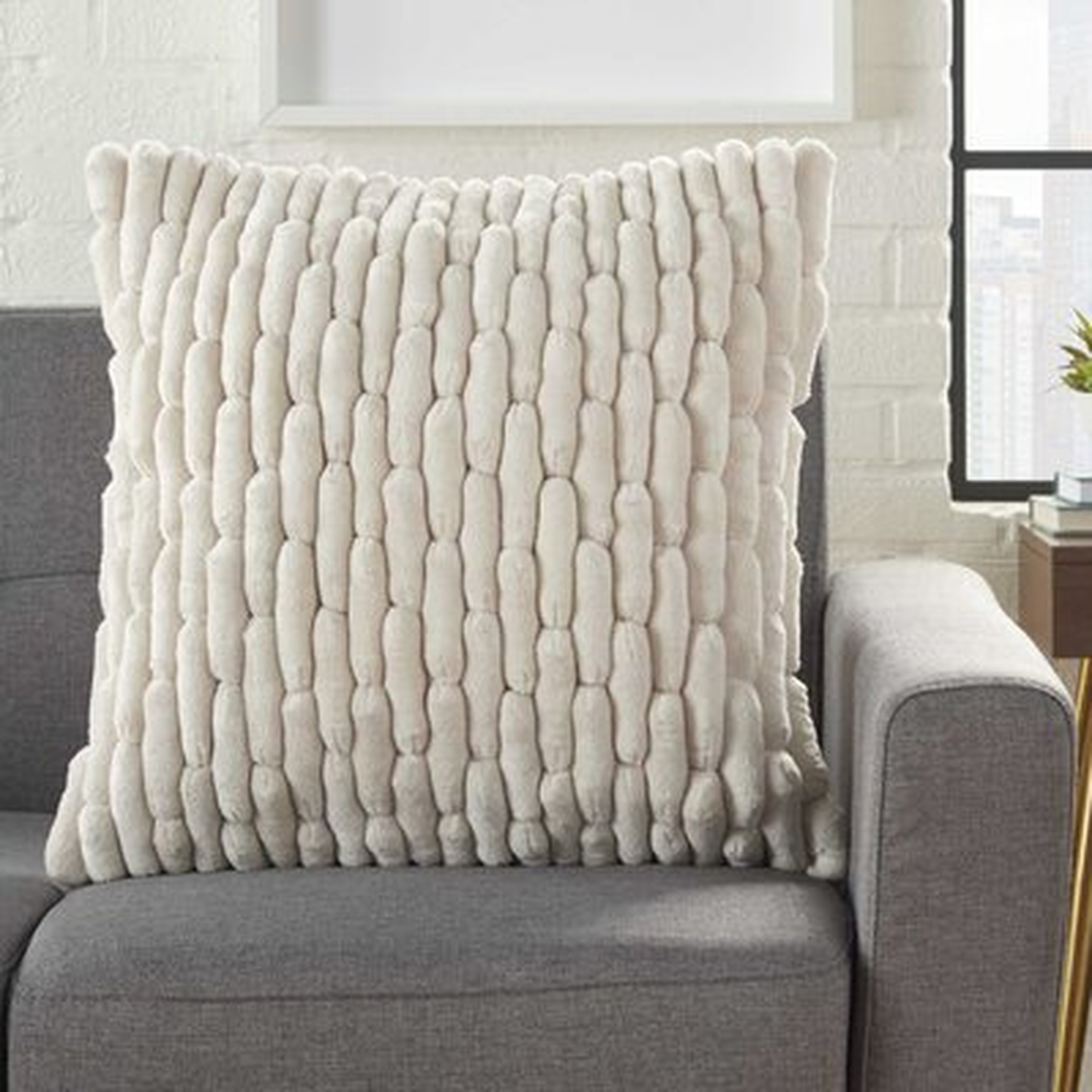 Dejong Textured Solid Throw Pillow - Wayfair