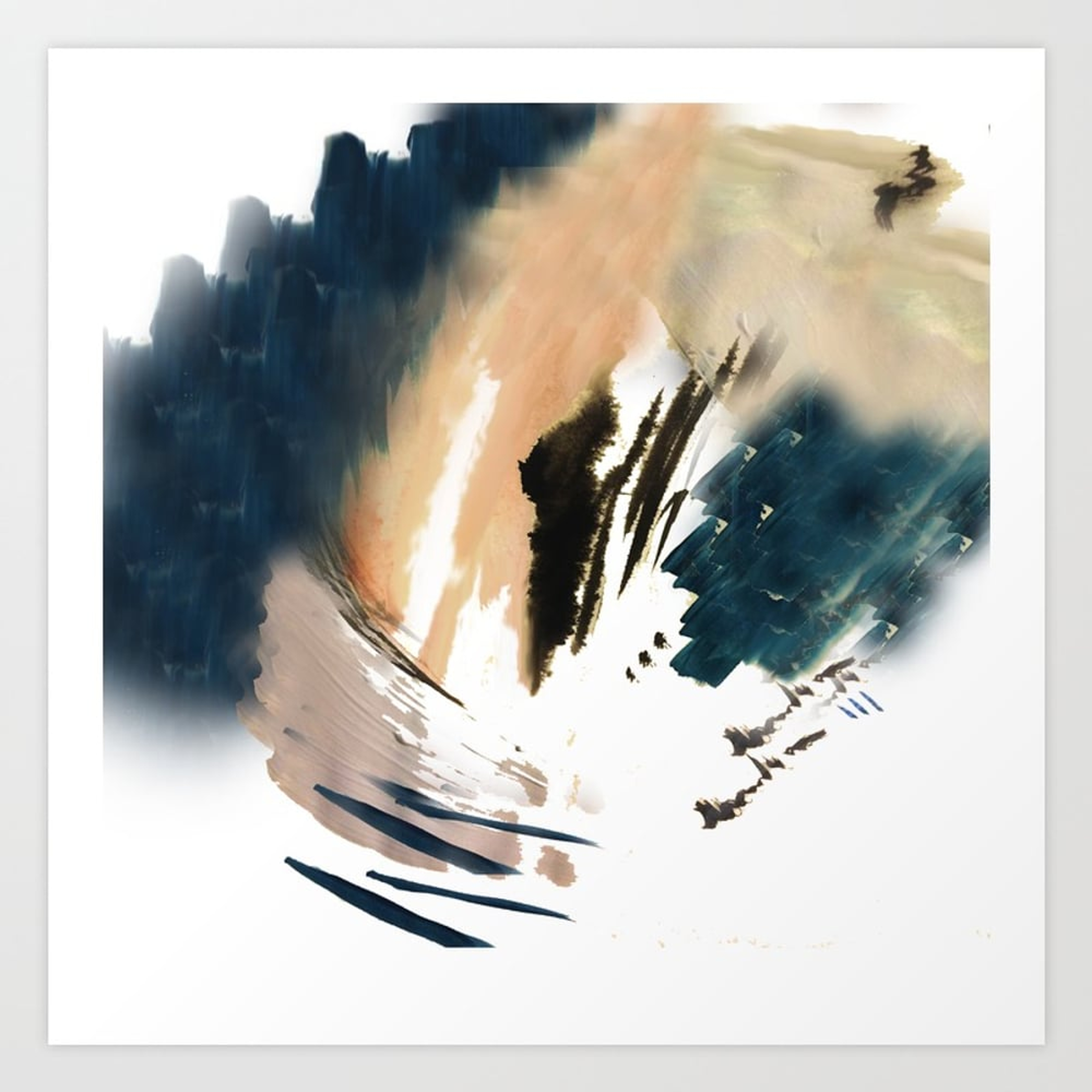 Twilight Wandering - a watercolor and ink abstract Art Print - Large by Blushingbrushstudio - Society6