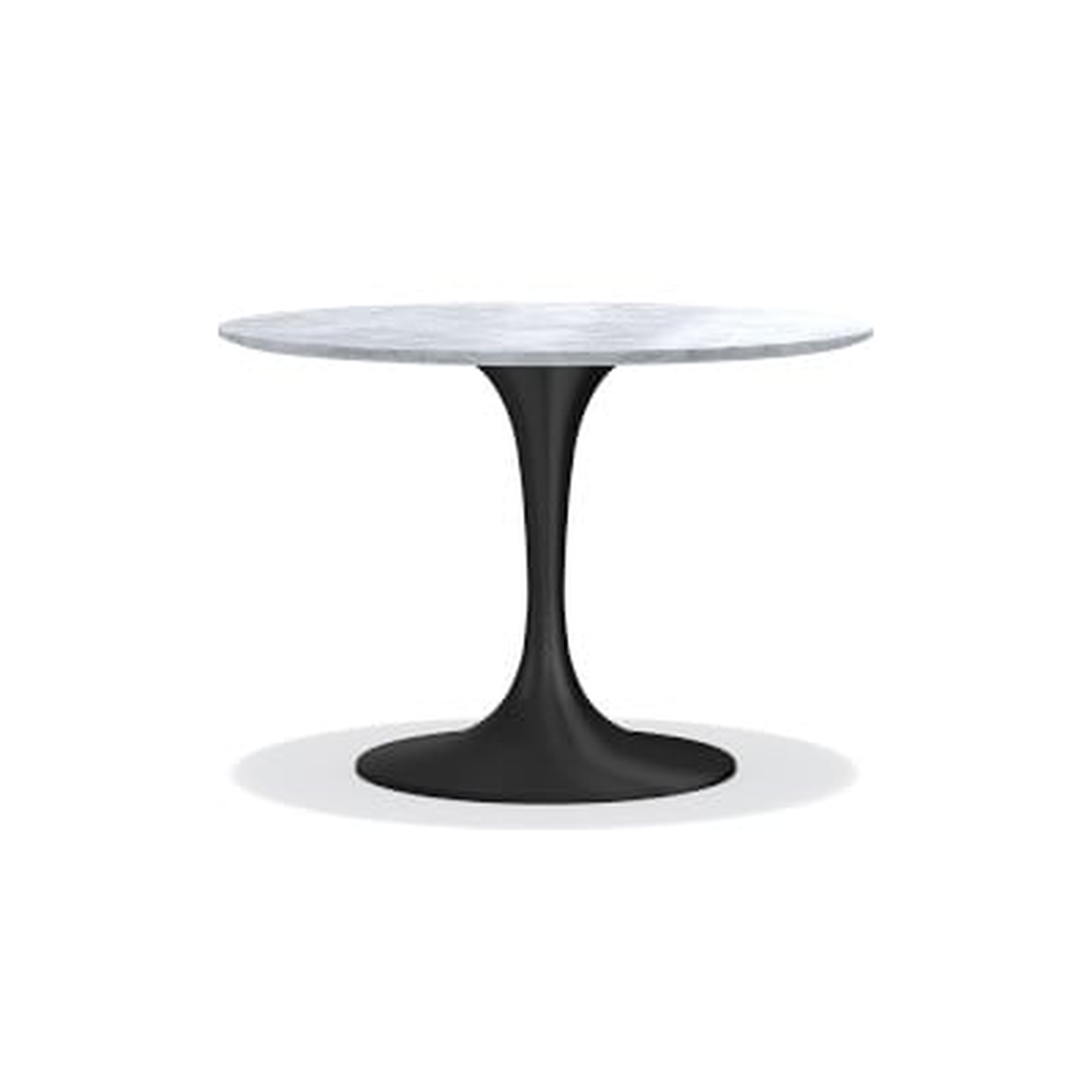 Tulip Pedestal Dining Table, 42 Round, Aged Bronze Base, Carrara Marble Top - Williams Sonoma