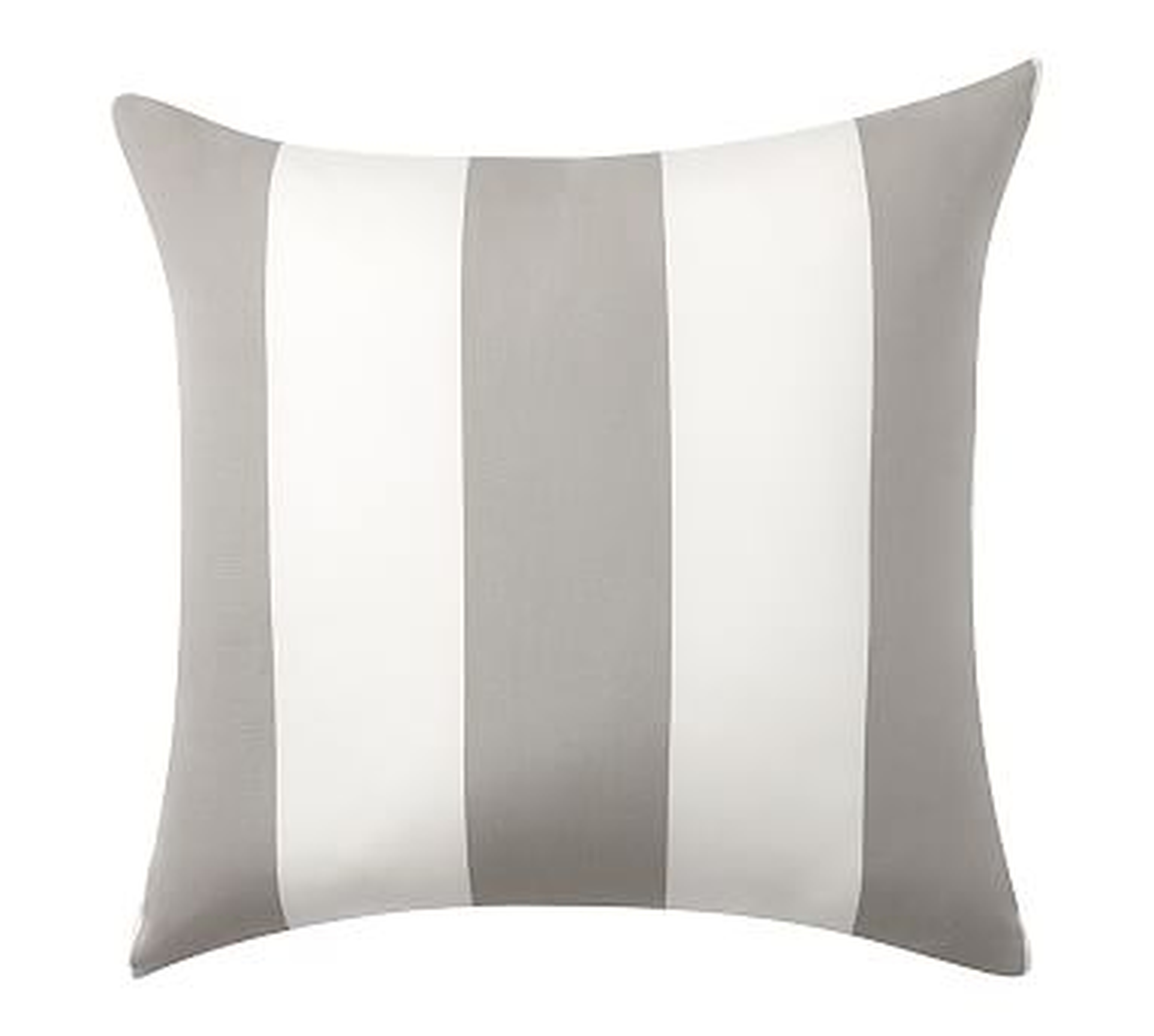 Sunbrella(R), Awning Striped Outdoor Pillow, 24", Gray - Pottery Barn