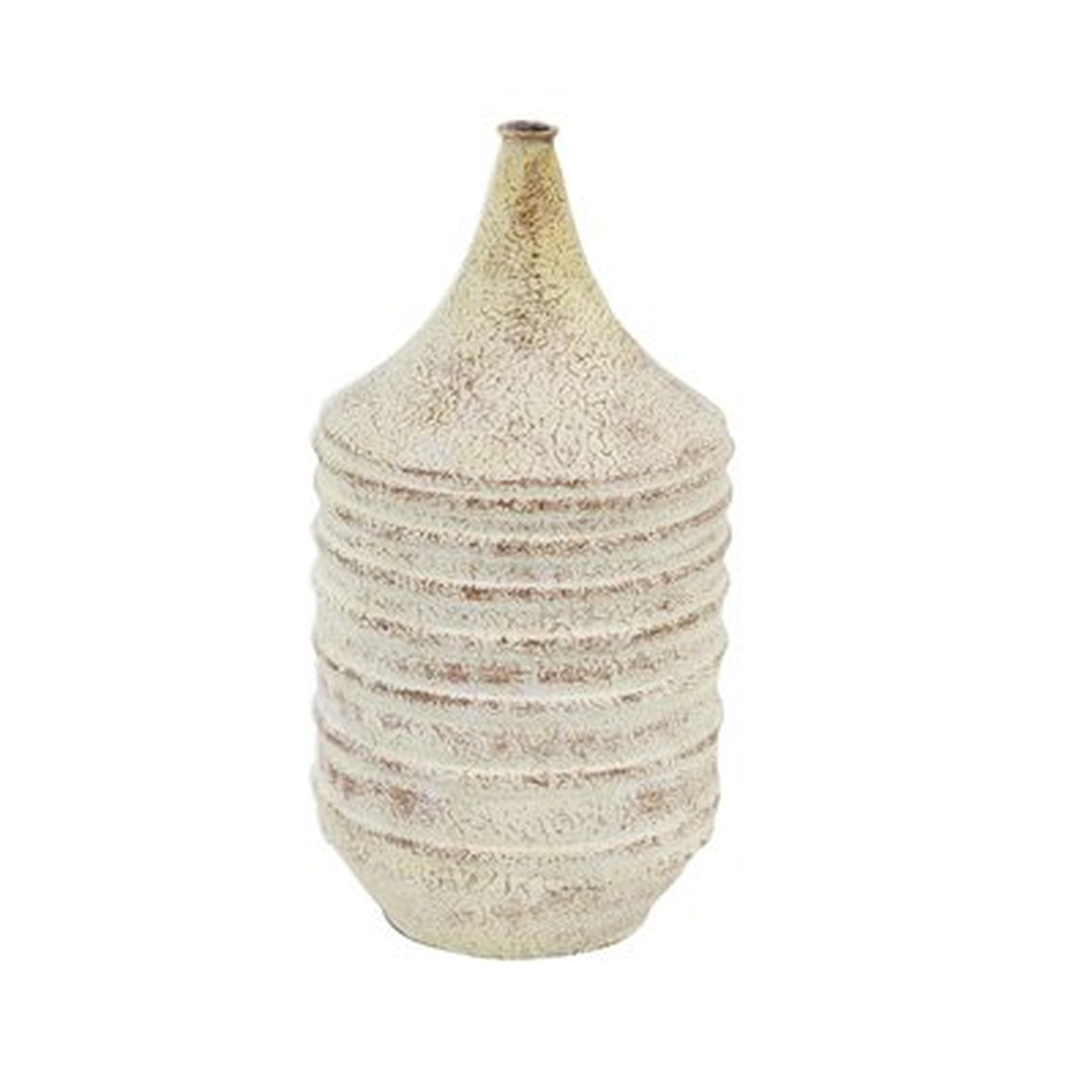 Florham Traditional Narrow-Neck Distressed Table Vase - Wayfair
