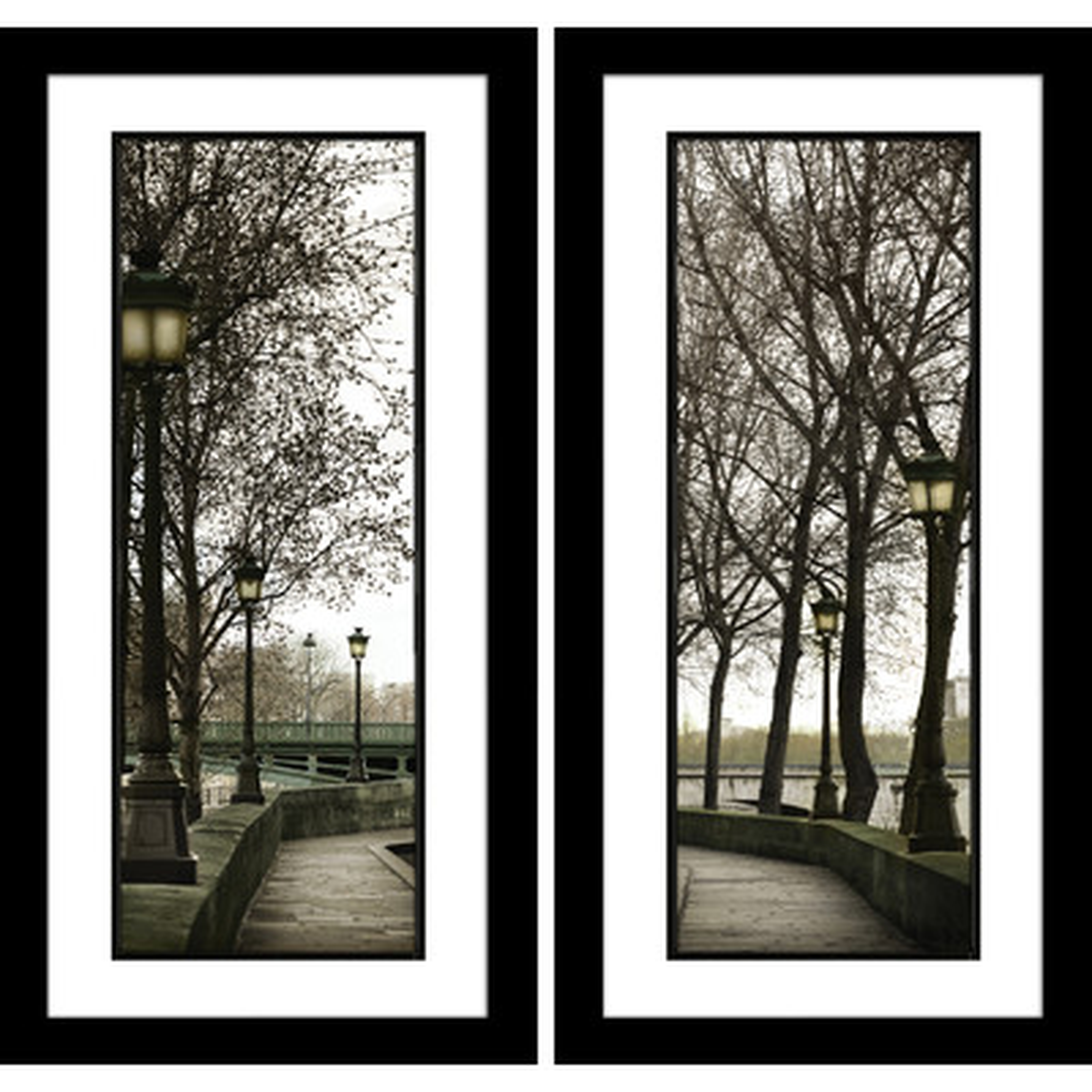 'Along the Quai' 2 Piece Framed Photographic Print Set in Black and White - Wayfair