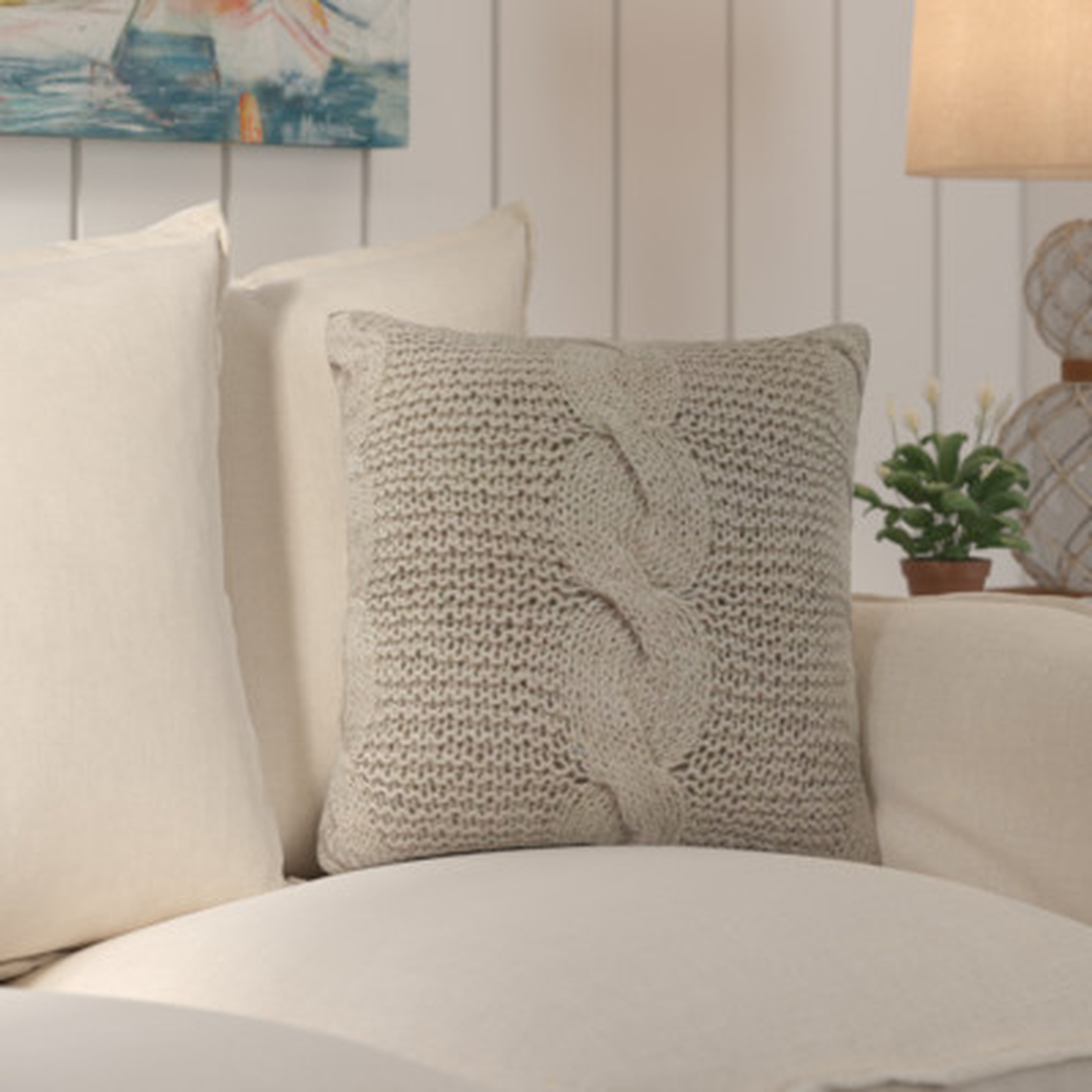 Hutchins Cable Knit Throw Pillow - Birch Lane