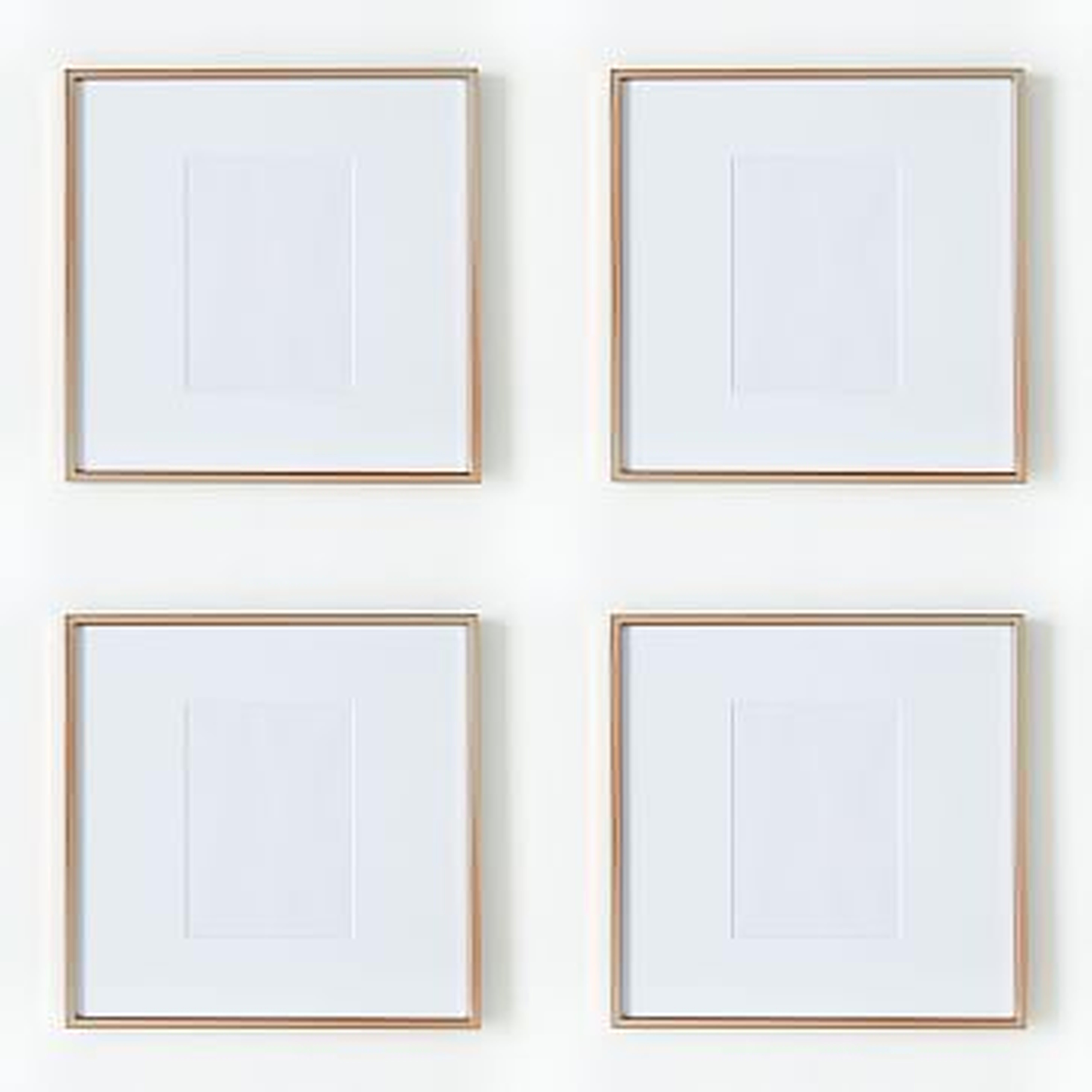 Gallery Frame, Rose Gold, Set of 4, 5" x 7" (12" x 12" without mat) - West Elm