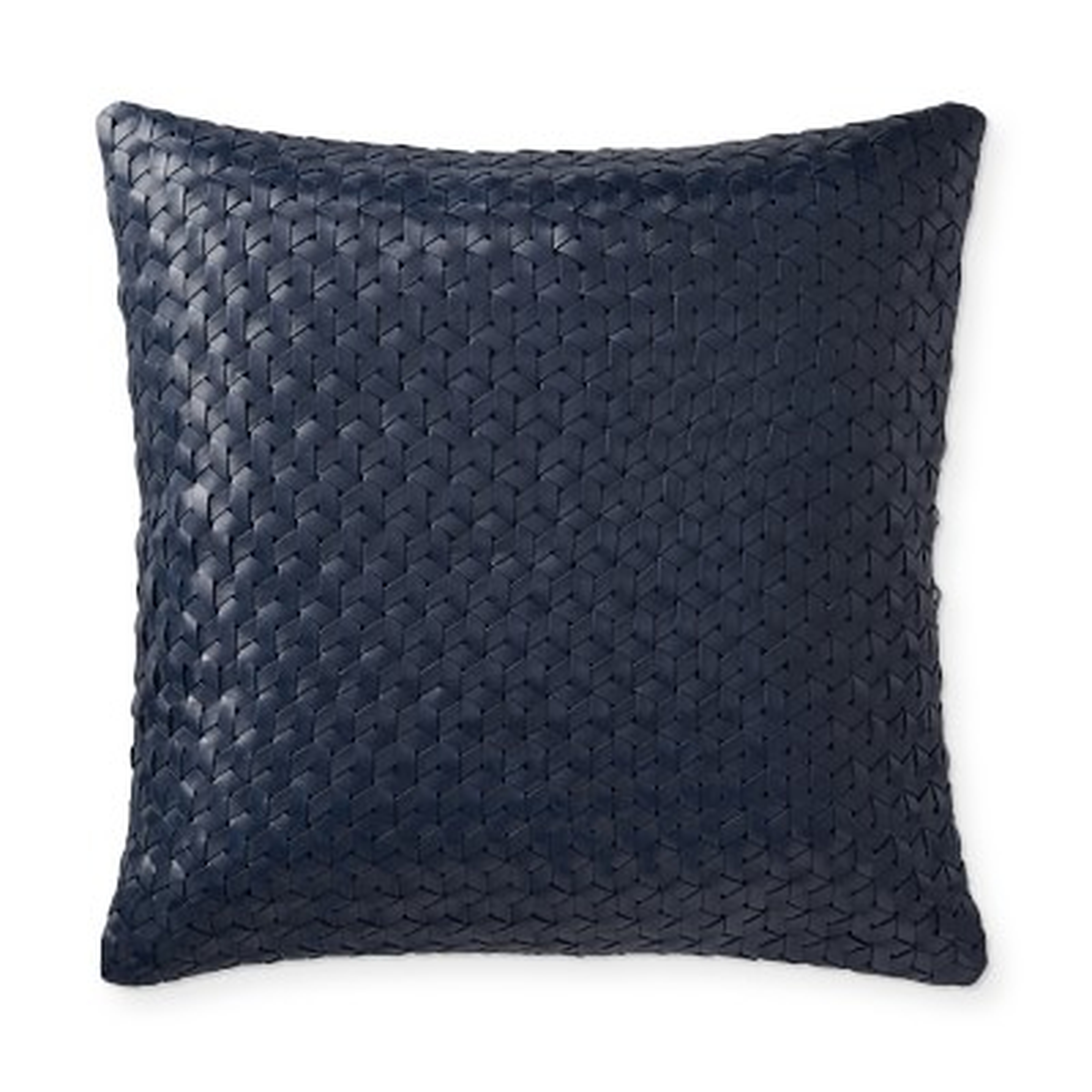 Interlace Leather Pillow Cover, 18" X 18", Navy - Williams Sonoma
