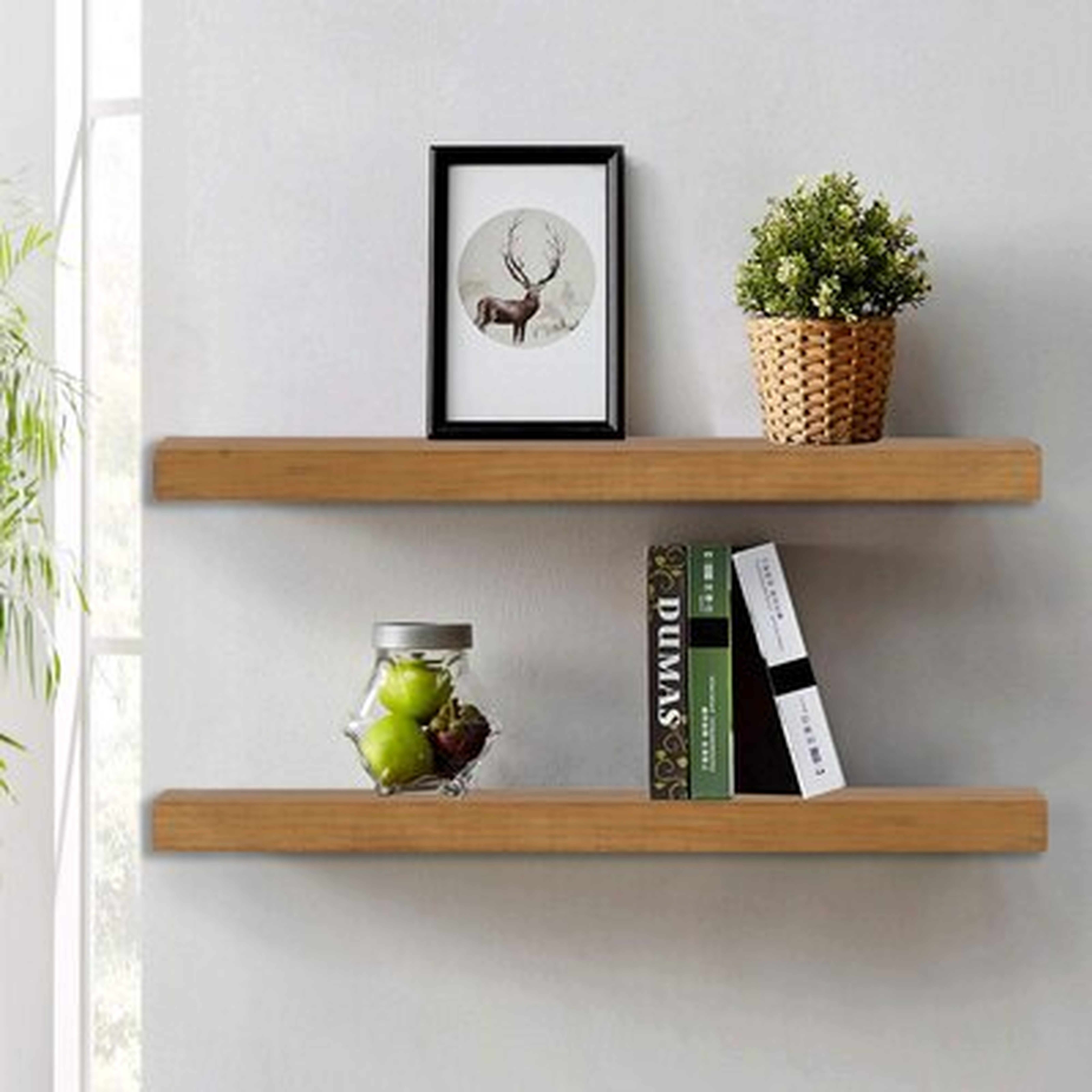 Estancia Wood Floating Shelf (set of 2) - Wayfair