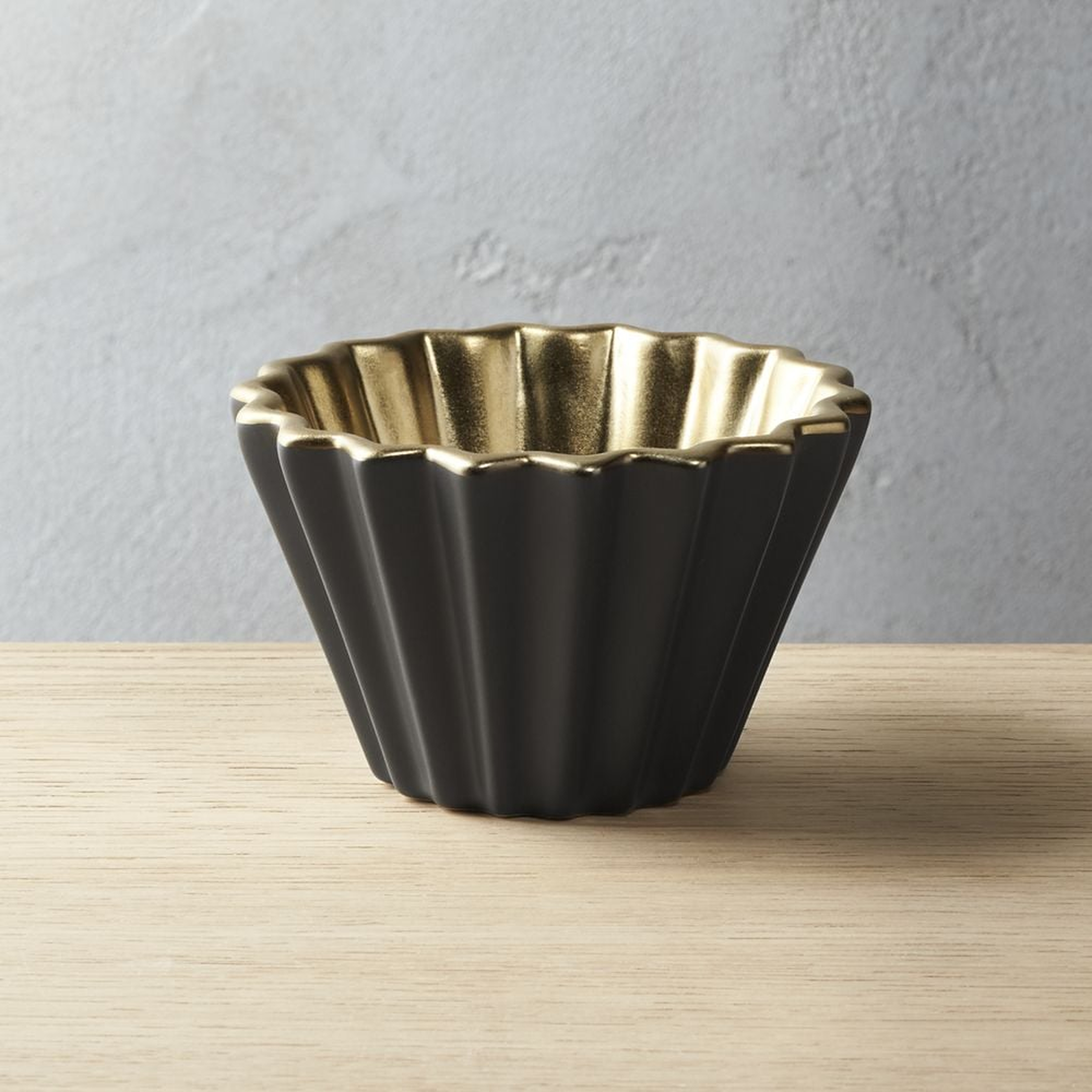 Crinkle Grey and Gold Bowl - CB2